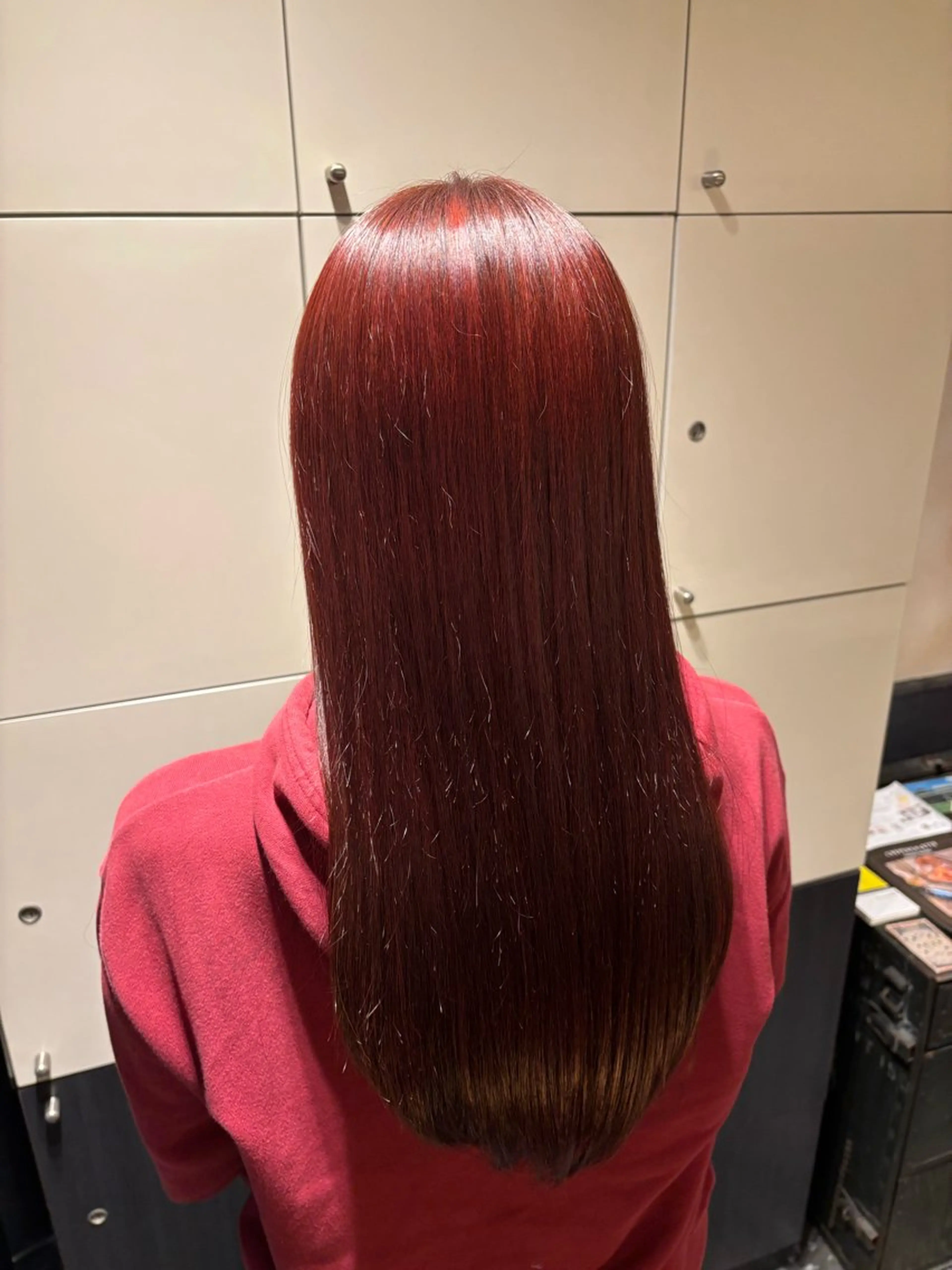 ロング カラー レッドカラー 水原波津輝/ボブ /ニュアンスパーマのヘアスタイル