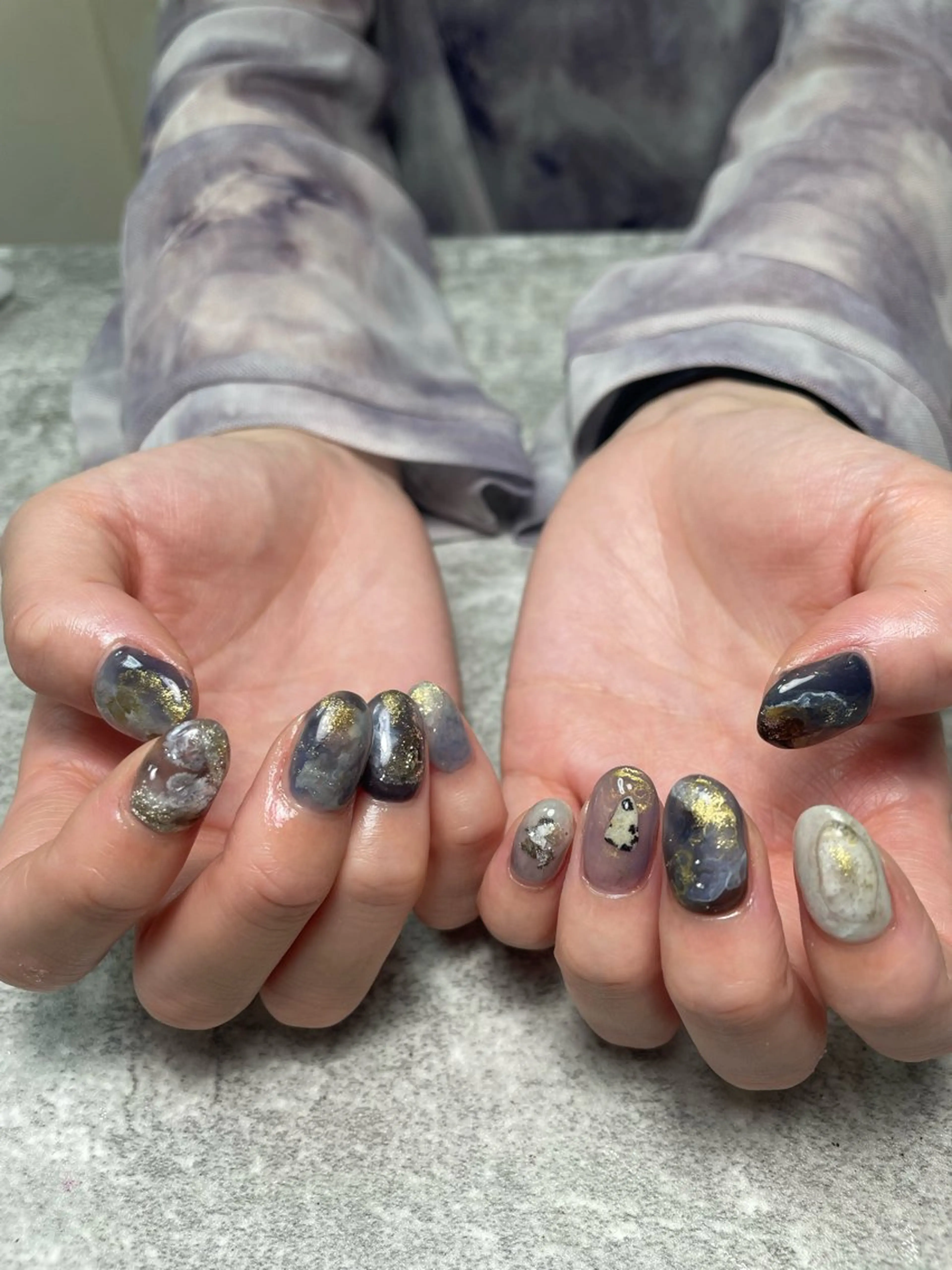 ネイル アートネイル 持ち込み ニュアンスネイル RISA joie nailのネイルデザイン