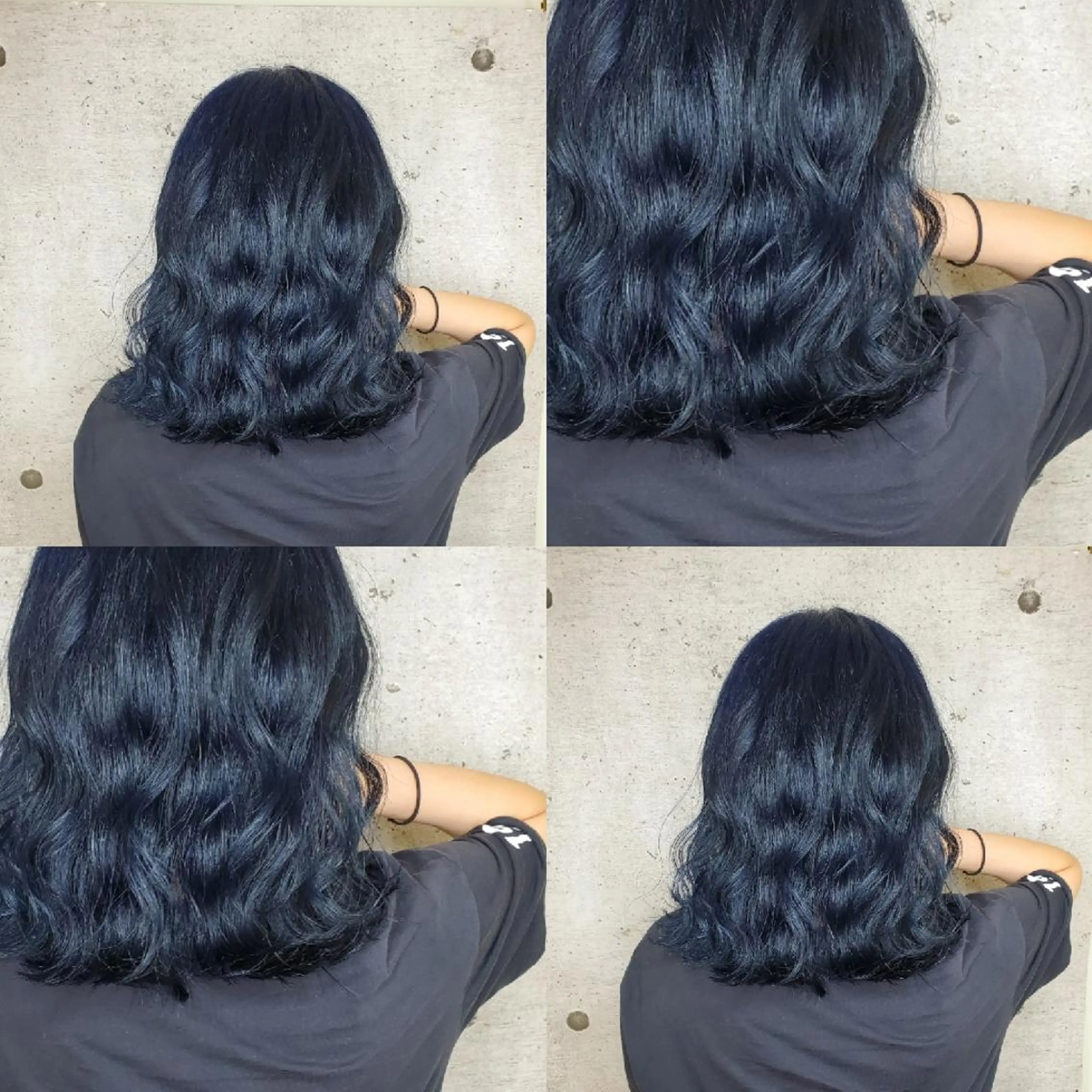 ミディアム ツヤ髪✨縮毛矯正 ハイトーンカラーのヘアスタイル