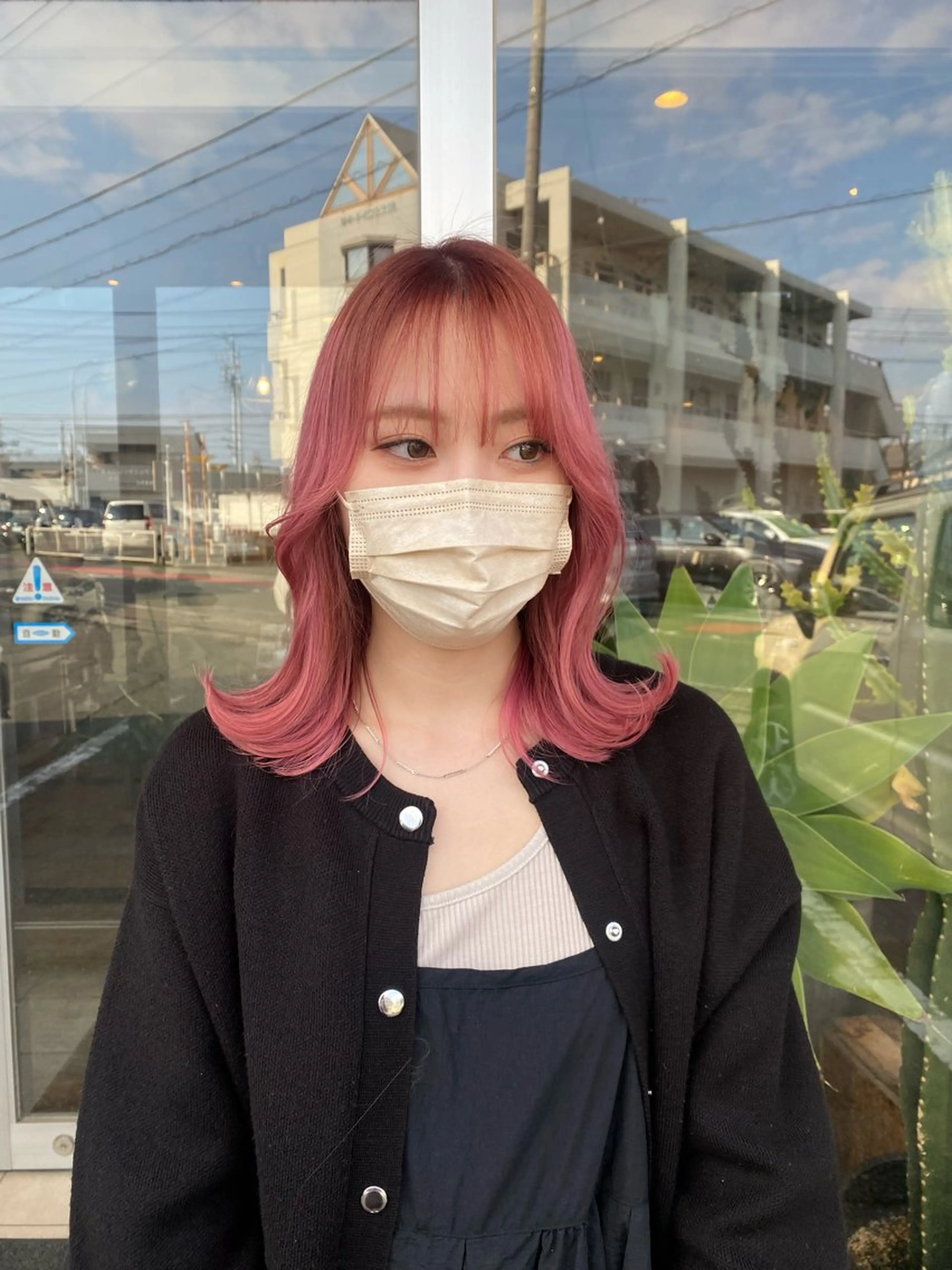 ミディアム カラー ブリーチ ケアブリーチ ハイトーンカラー ピンクカラー ヨシンモリ ブリーチ/ダブル カラー🧸こころのヘアスタイル