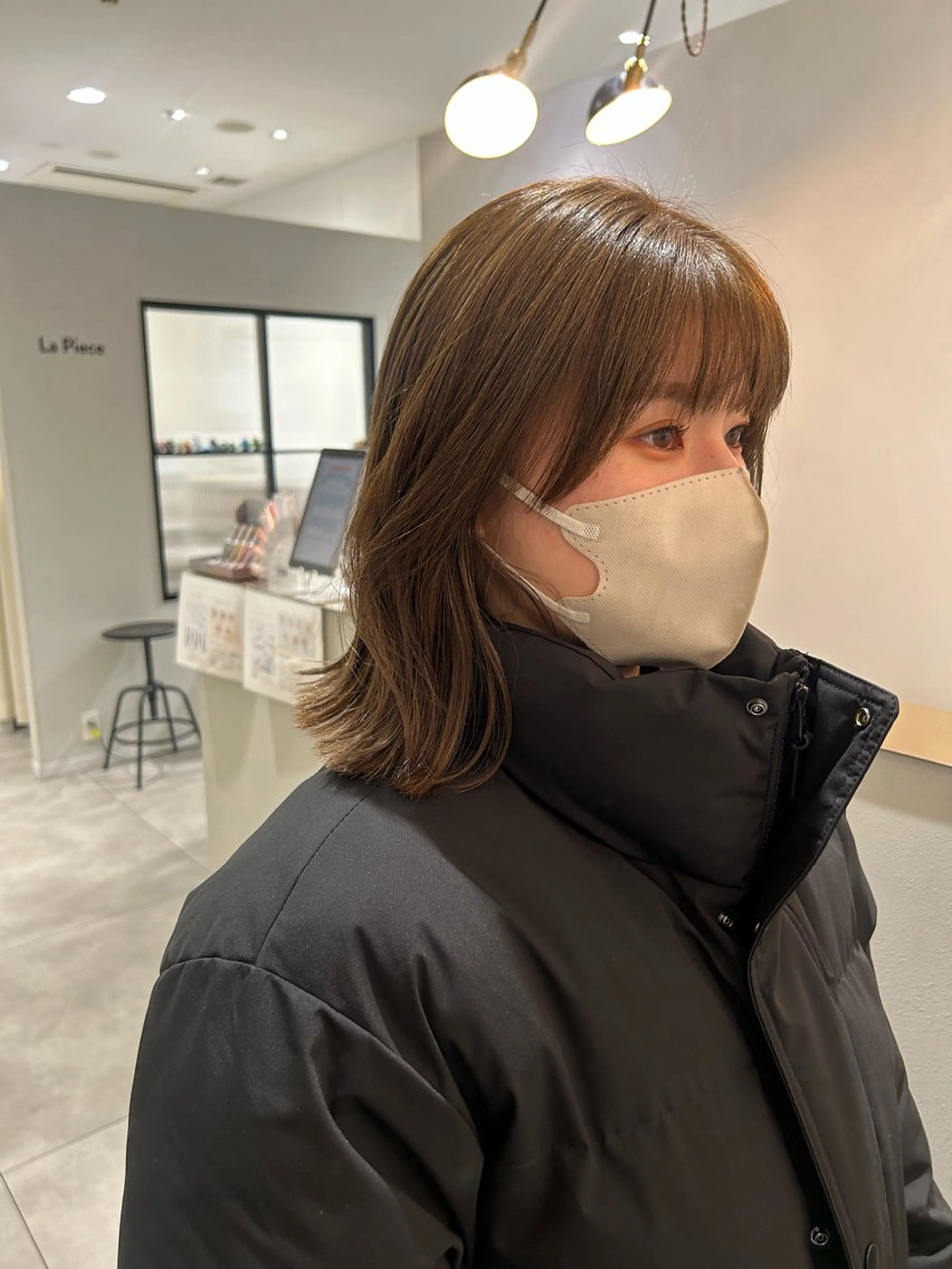 ミディアム カラー ベージュカラー ブリーチ ブリーチなしカラー ヘアカラー オリーブベージュ/ ブリーチなし透明感のヘアスタイル