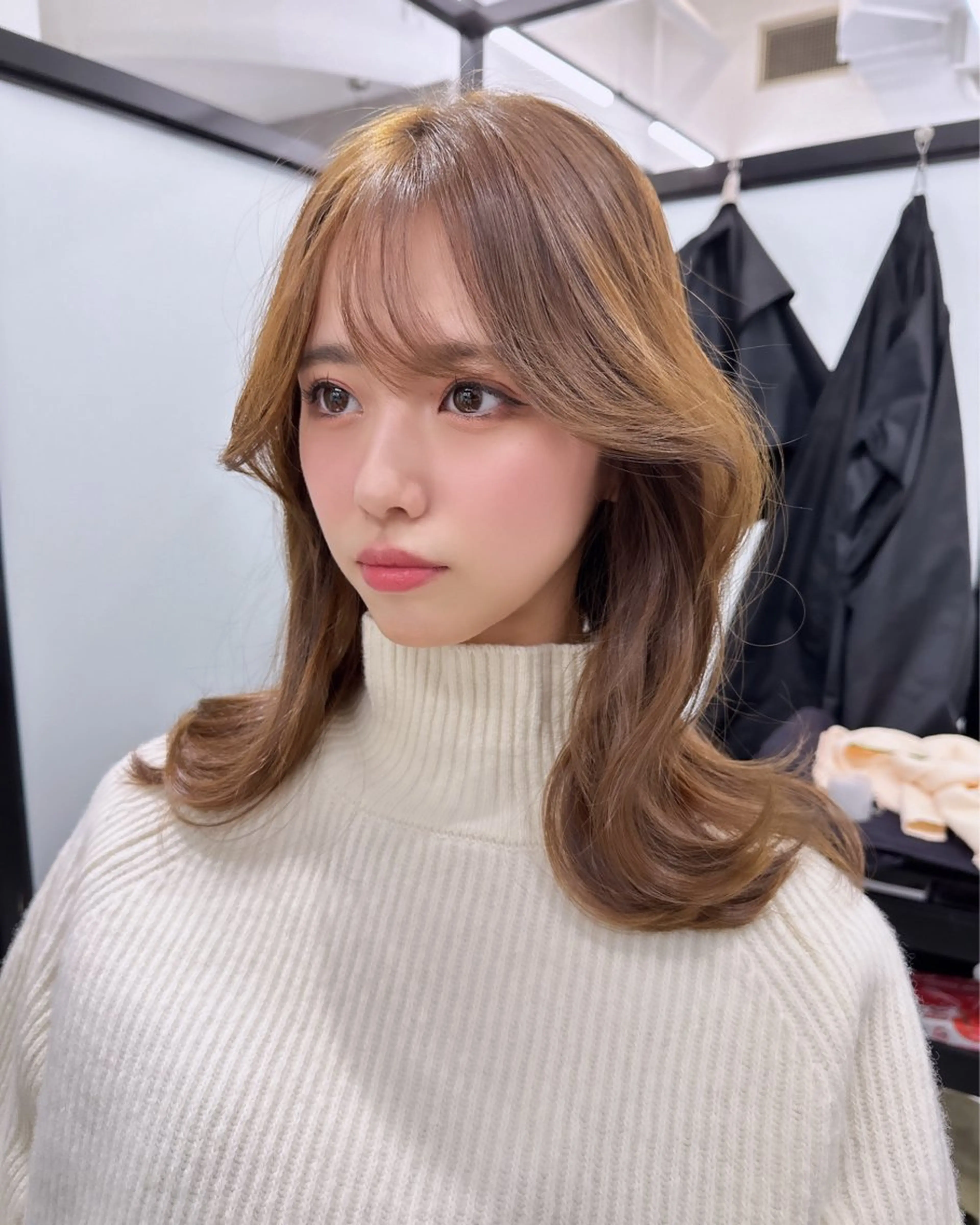 ミディアム カラー 韓国風/顔周りカット /髪質改善RYOTAのヘアスタイル