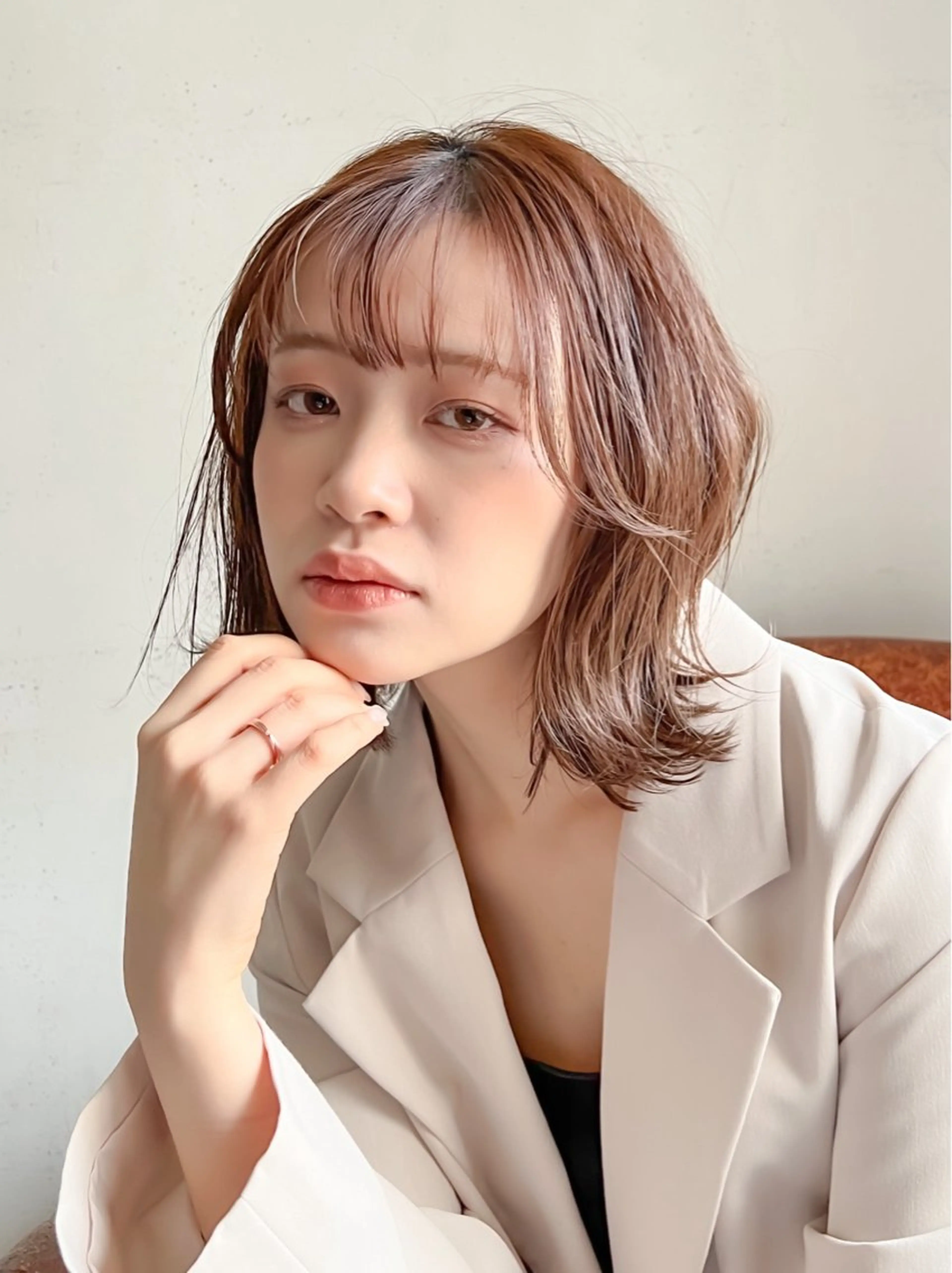 ミディアム カット ヘアカラー トリートメント ボブ/縮毛矯正 髪質改善/もえるのヘアスタイル