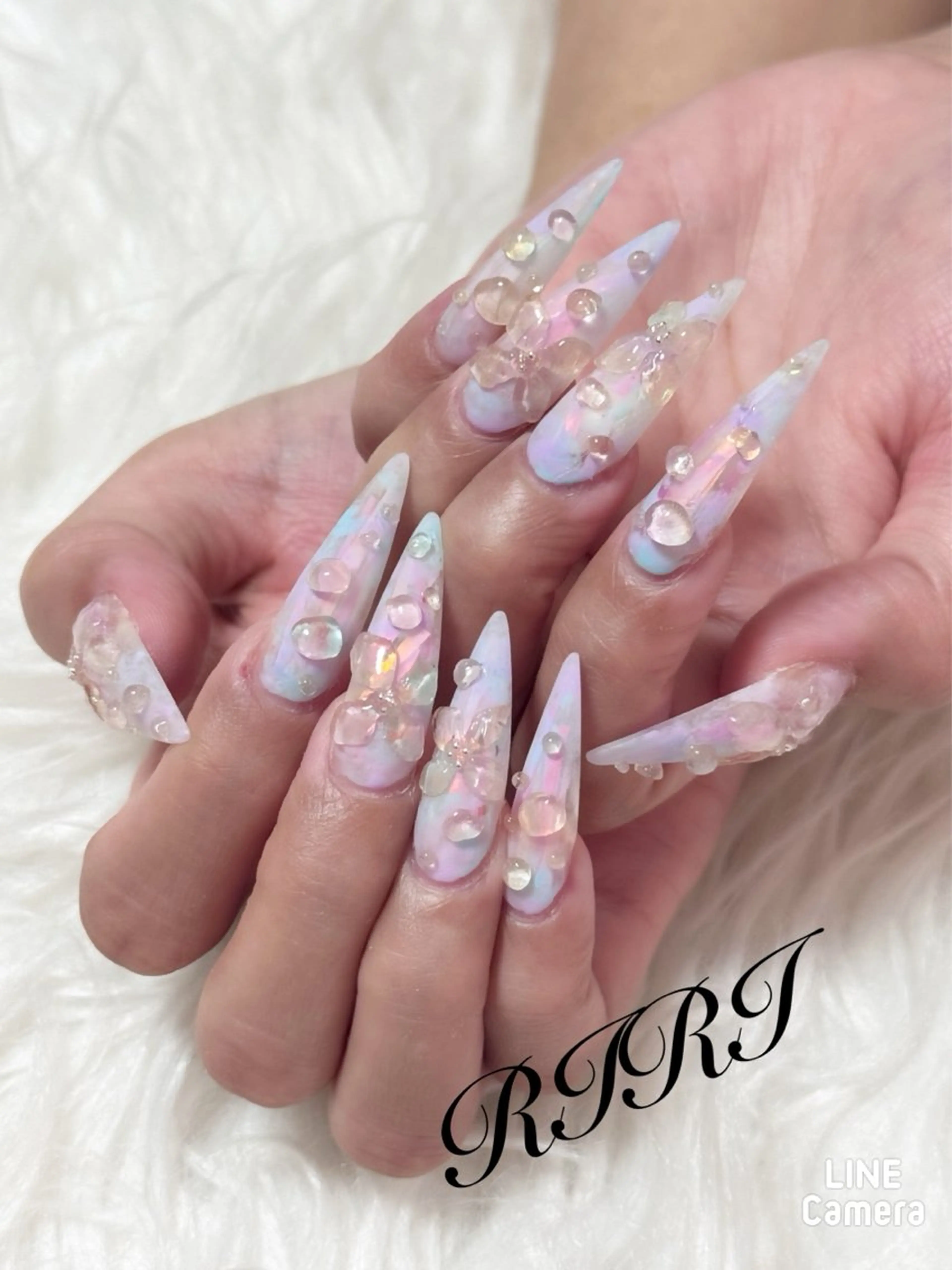 ネイル フラワーネイル ジェルネイル 韓国ネイル ロングネイル マットネイル ハンドネイル riri オーナーのネイルデザイン