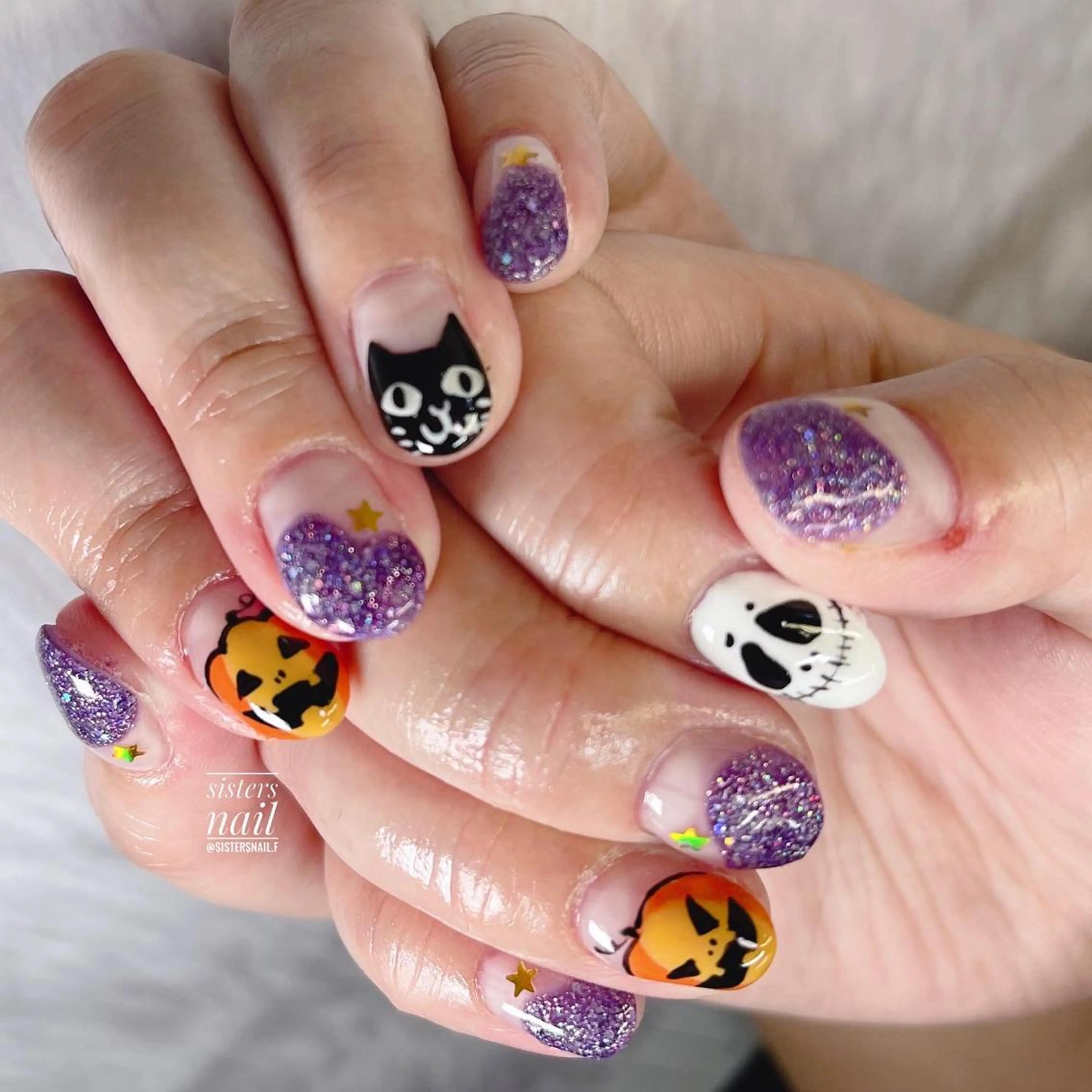 ネイル アートネイル ジェルネイル ハロウィン sisters nail.fのネイルデザイン