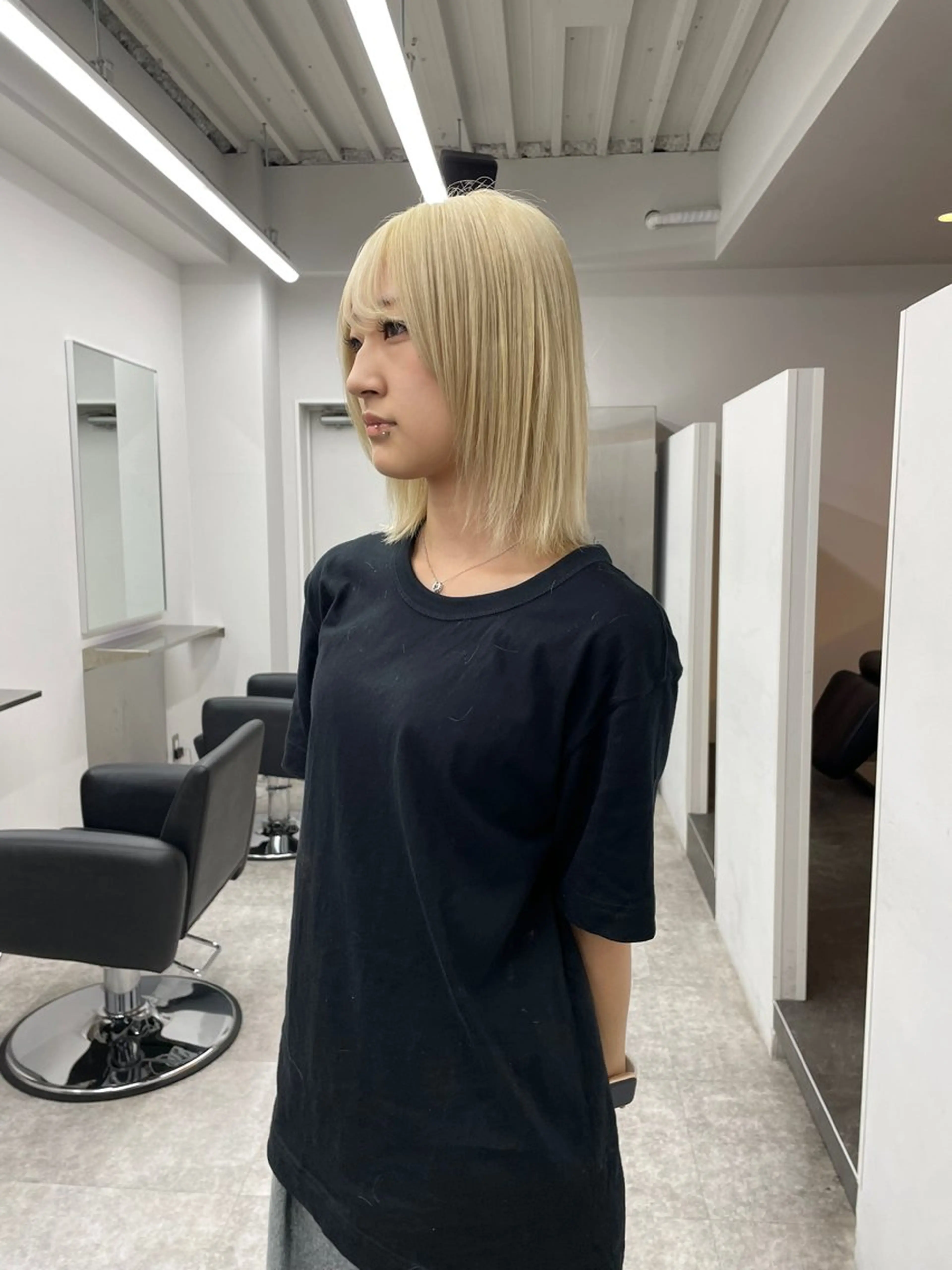 セミロング カラー ブロンド ピンクカラー ヘアカラー ハイトーン特化/ 複雑履歴修正/拓真のヘアスタイル