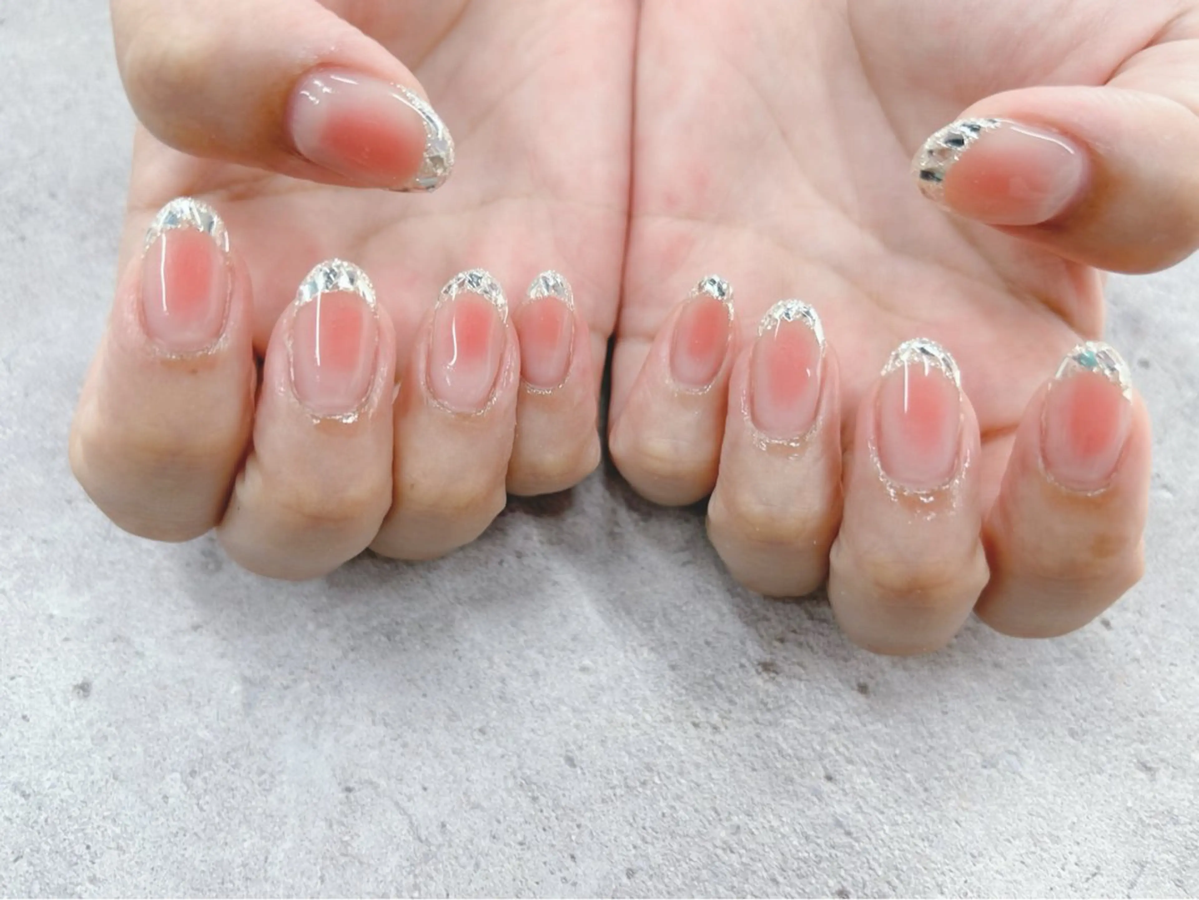 ネイル チークネイル フレンチネイル ガラスフレンチ ハンドネイル Nail Salon agré所属・agré ネイルサロン　アグレのネイルデザイン