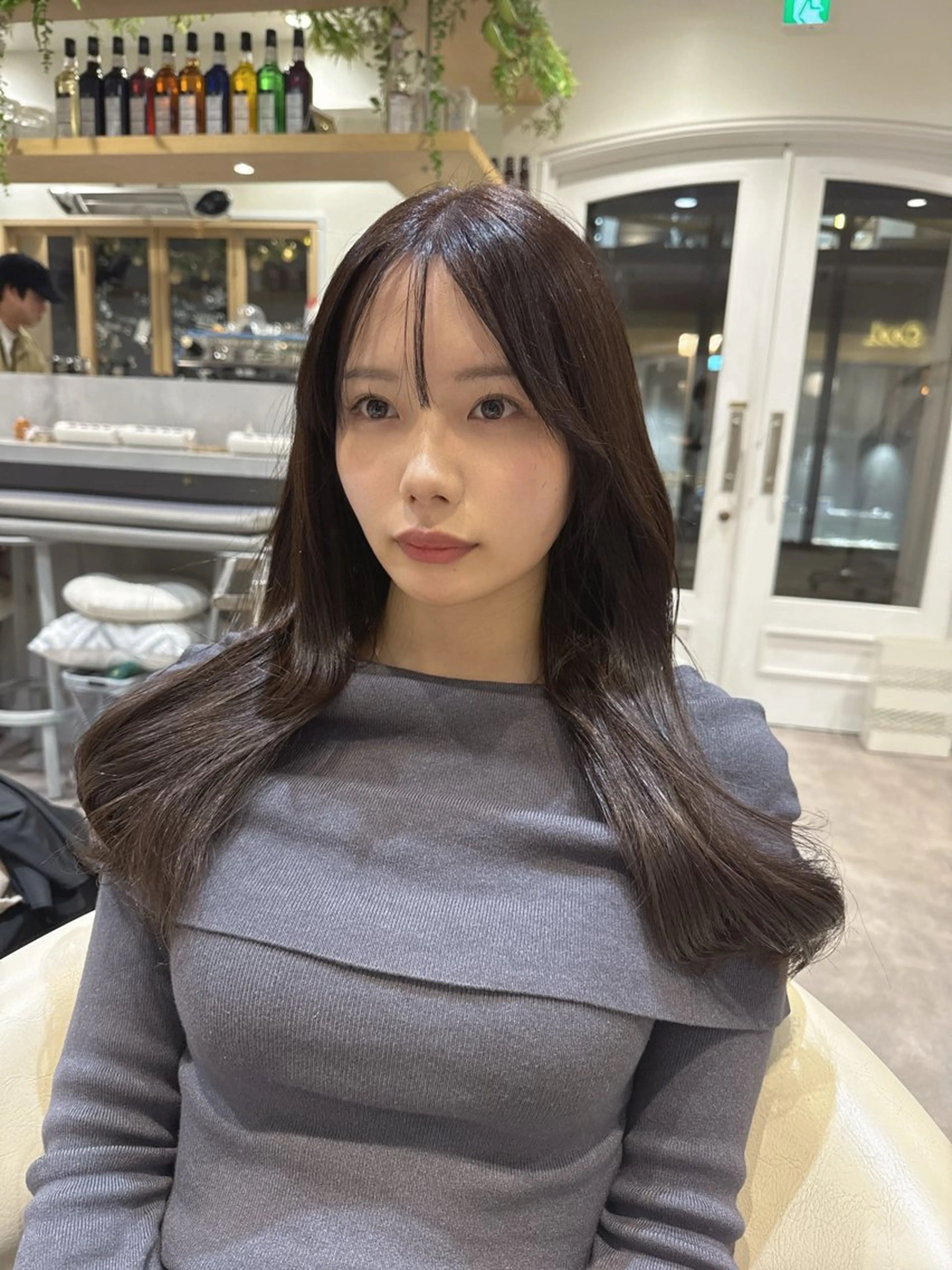 ロング カラー 透明感カラー グレージュ 小顔カット カット ヘアカラー トリートメント 💎透明感カラー特化 💎TAISEIのヘアスタイル