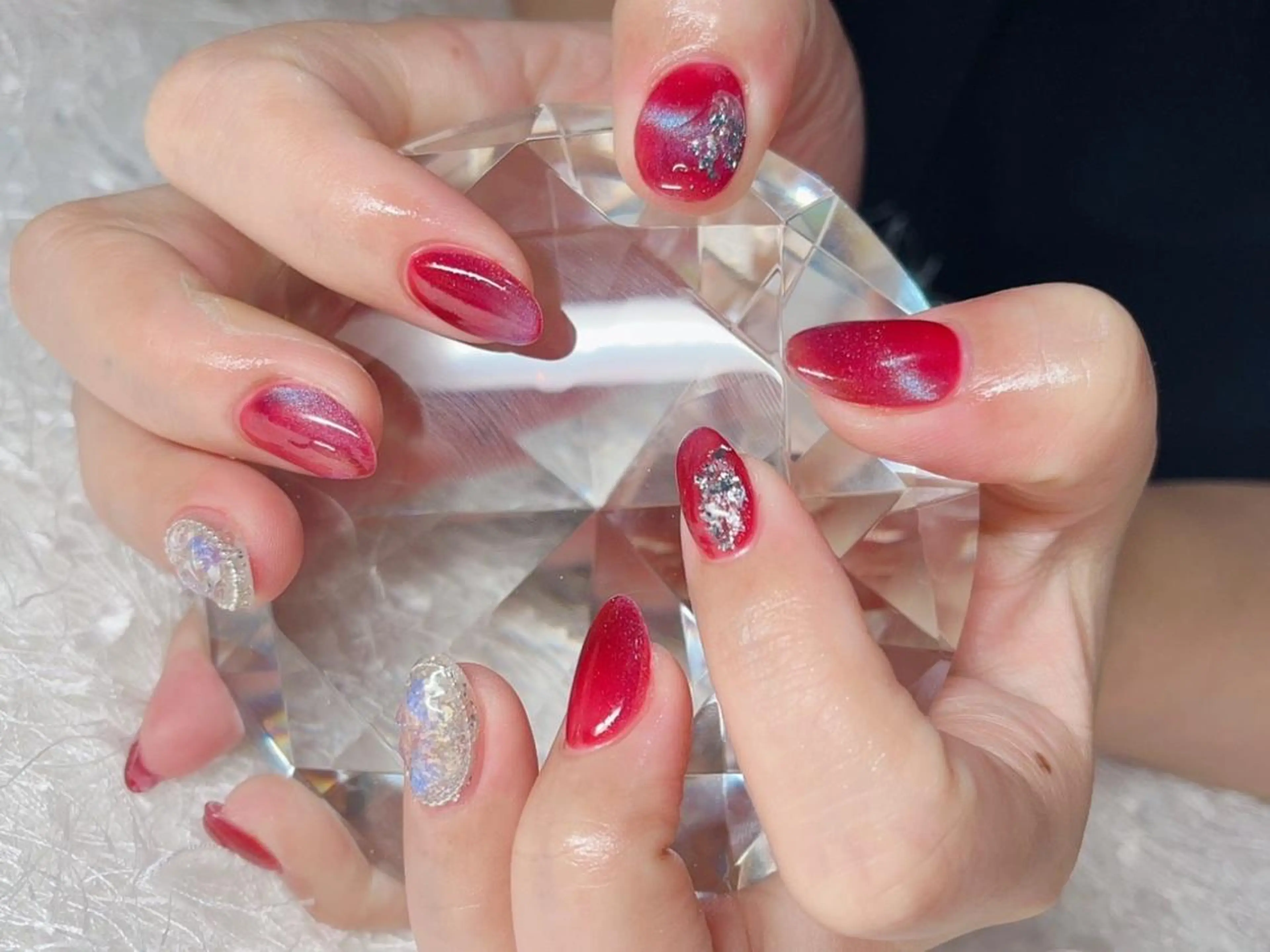 ネイル 長さ出し フレンチネイル ジェルネイル グラデーション 韓国ネイル ハンドネイル Nail&eye Belire 新宿のネイルデザイン