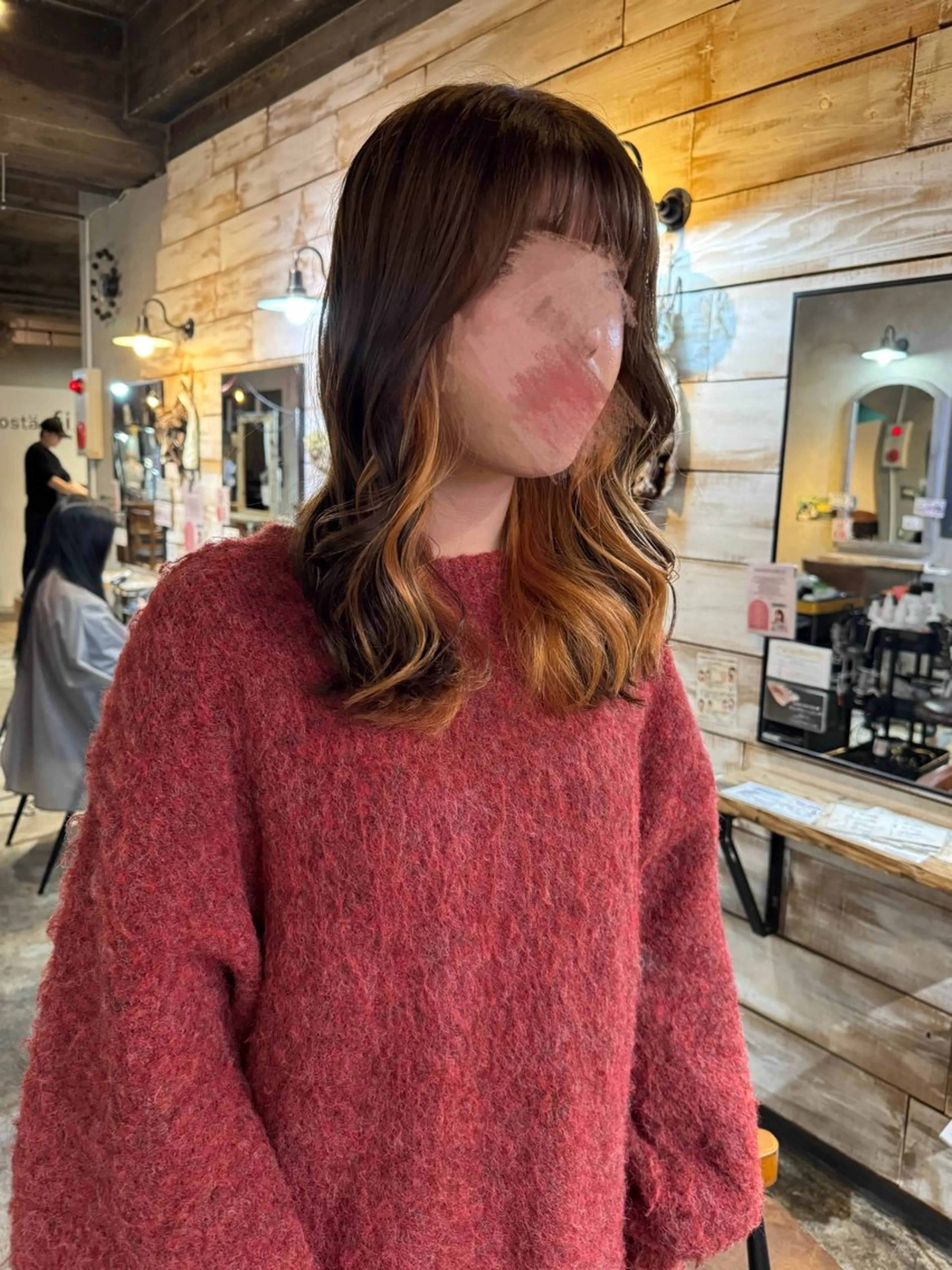 ミディアム カット ヘアカラー クキノケイカ /暖色カラーのヘアスタイル