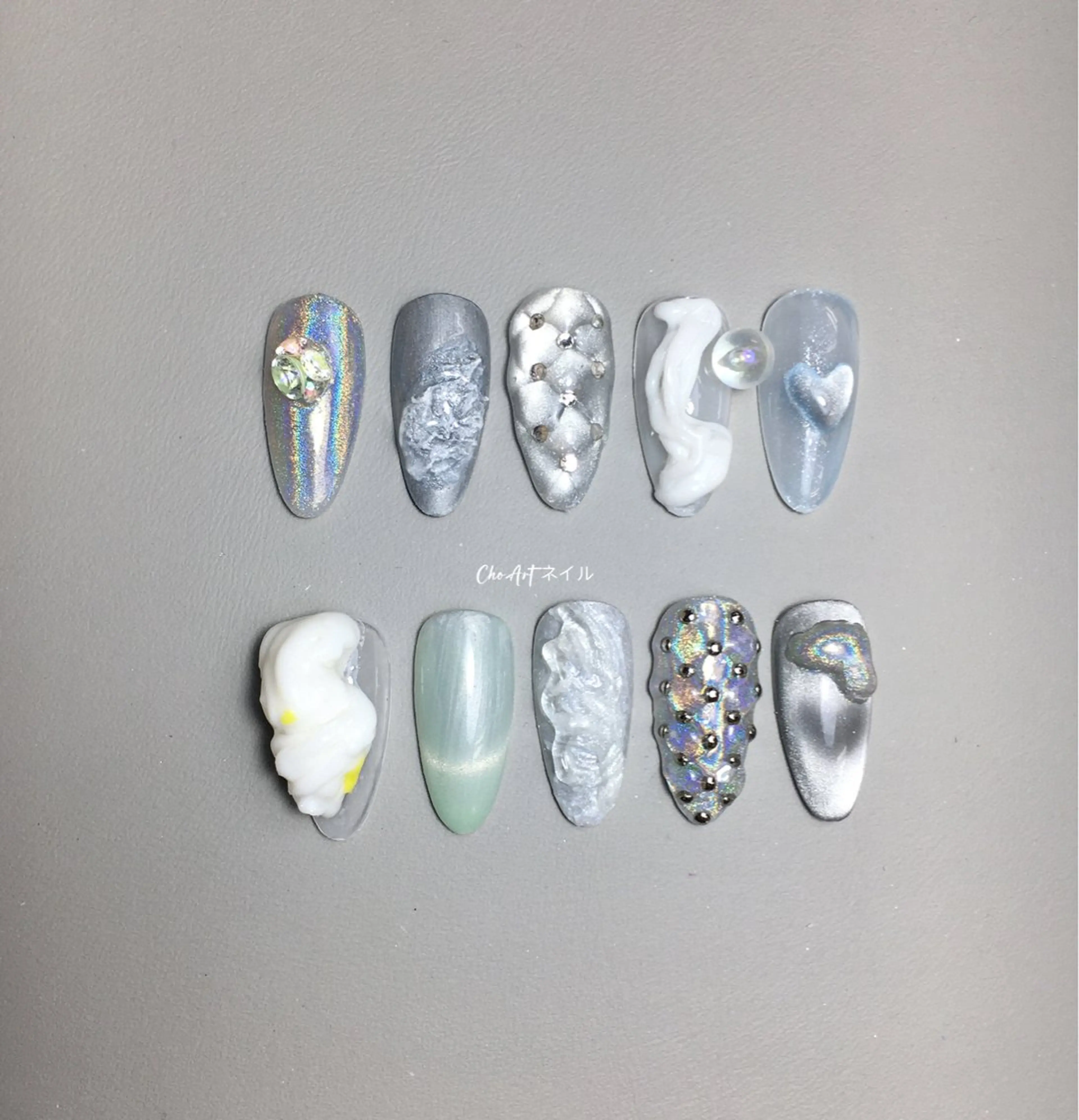 ネイル アートネイル マグネットネイル ミラーネイル Cho Artネイル所属・ronronne .のネイルデザイン