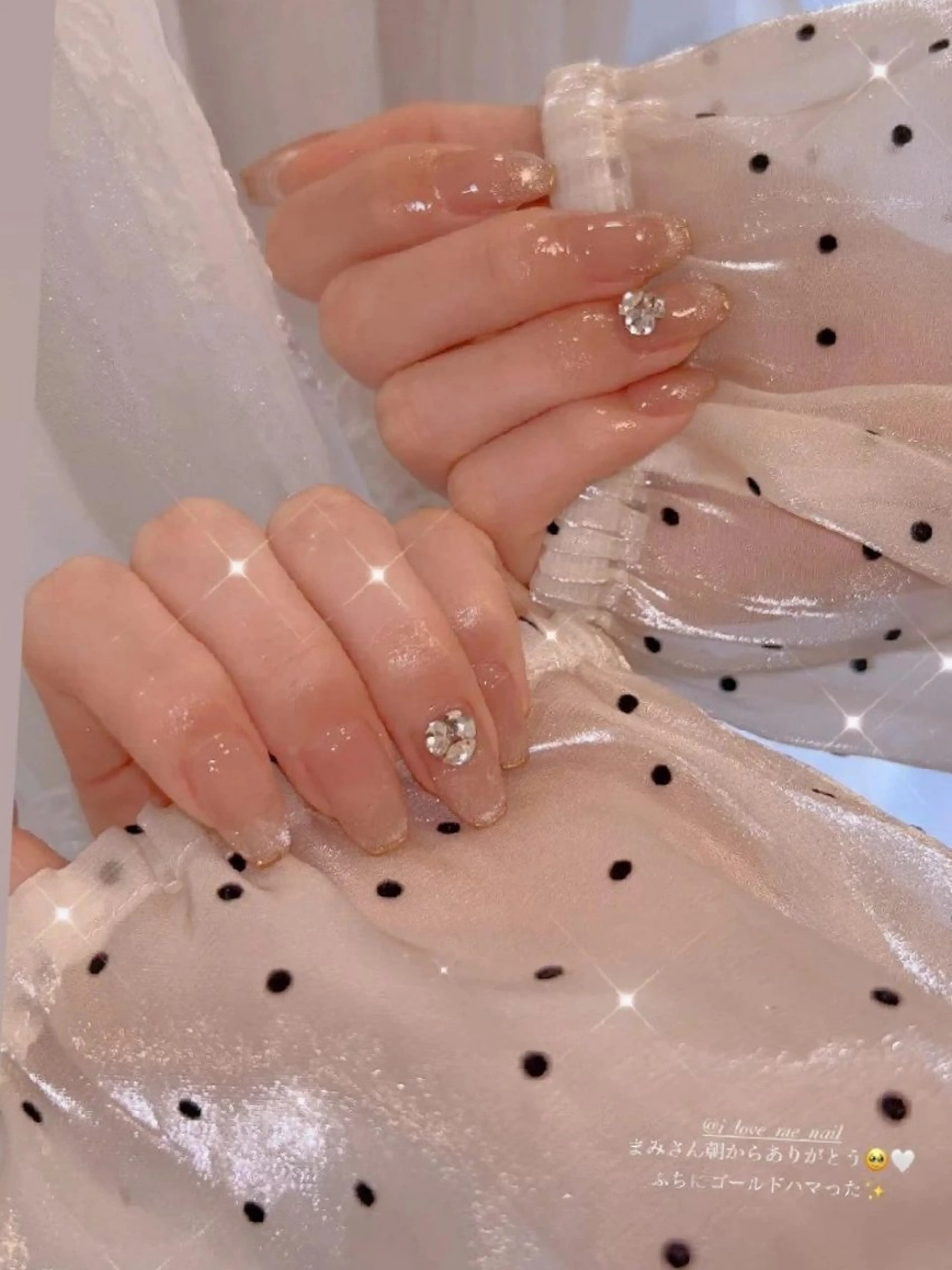 ネイル 長さ出し ジェルネイル 韓国ネイル マグネットネイル ニュアンスネイル I LOVE ME  NAIL.｡.:*♡のネイルデザイン