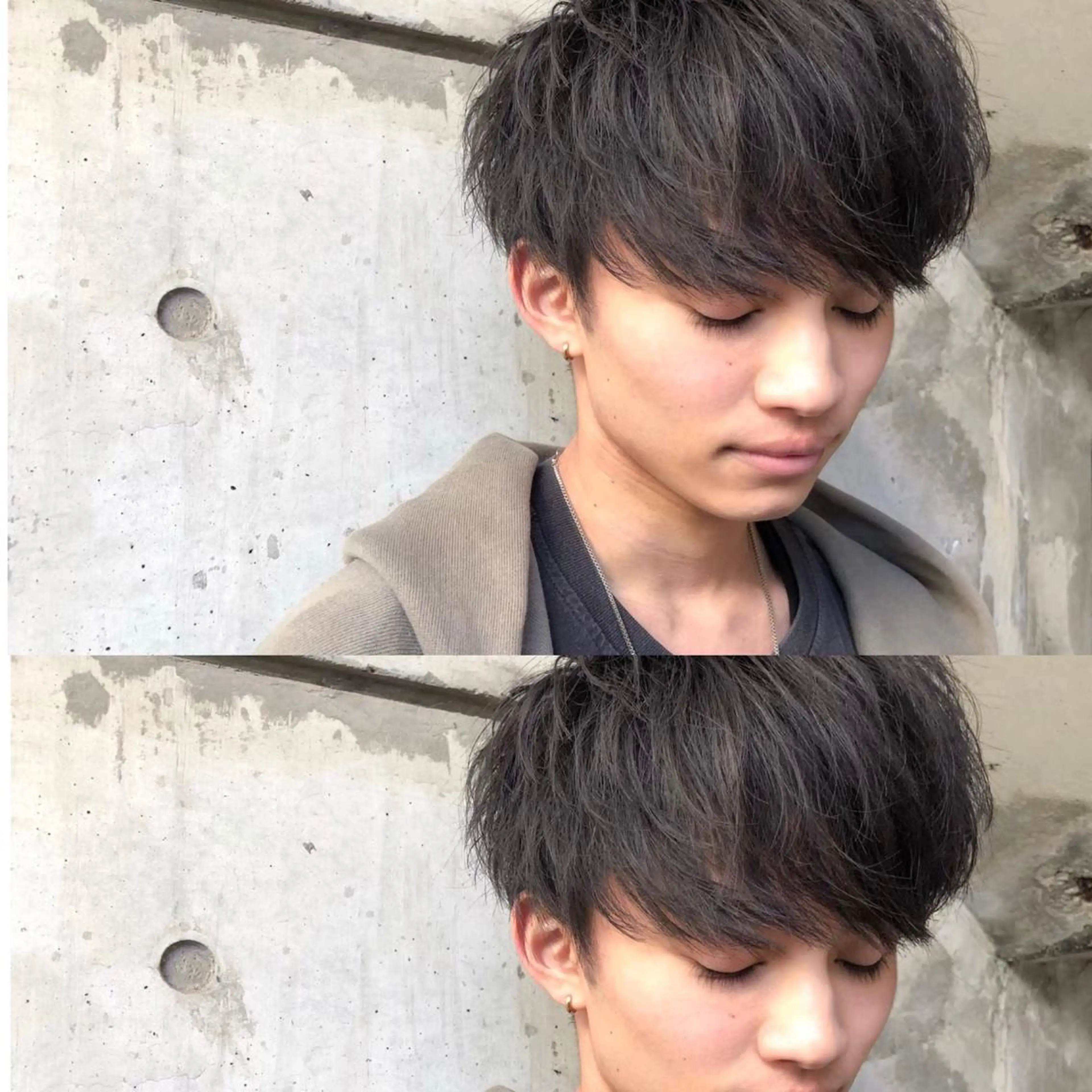 パーマ メンズ BABY 艶髪暗髪ヘア💖達人のヘアスタイル