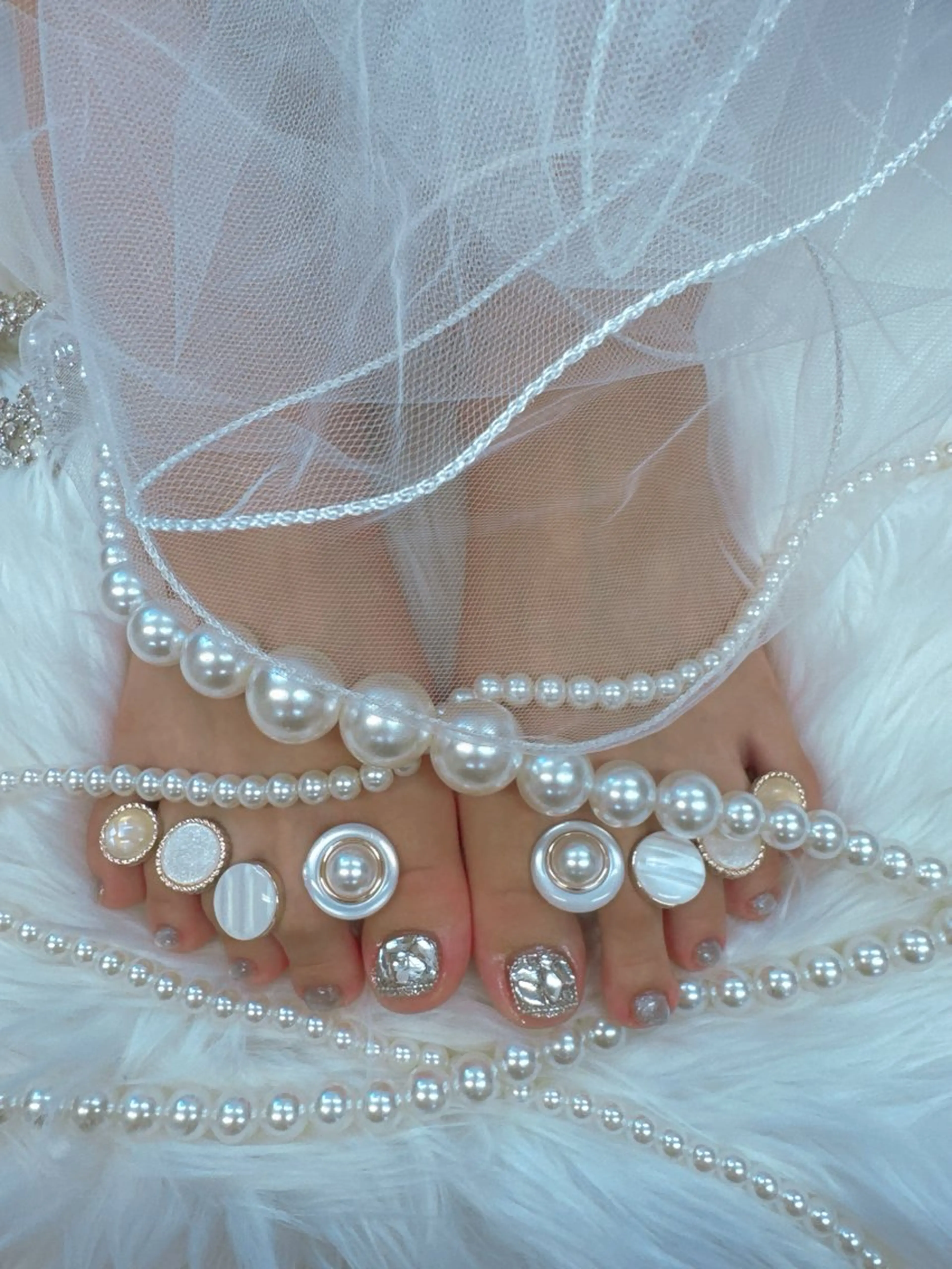 ネイル アートネイル フットネイル フレンチネイル ガラスフレンチ ハート クイーンズネイル銀座所属・Queeens nailのネイルデザイン