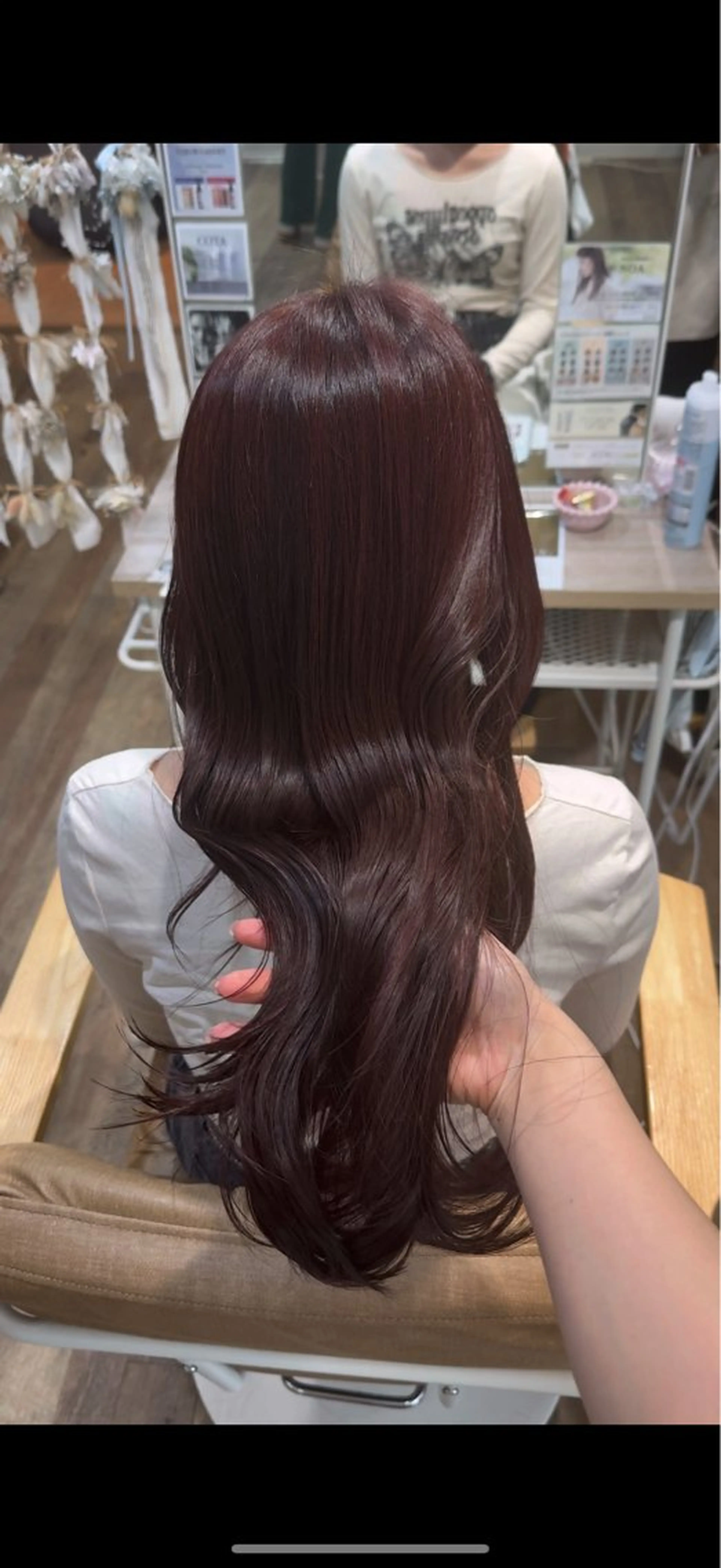 ロング カット ヘアカラー トリートメント ピンク・ラベンダー/ レイヤー/NANAのヘアスタイル