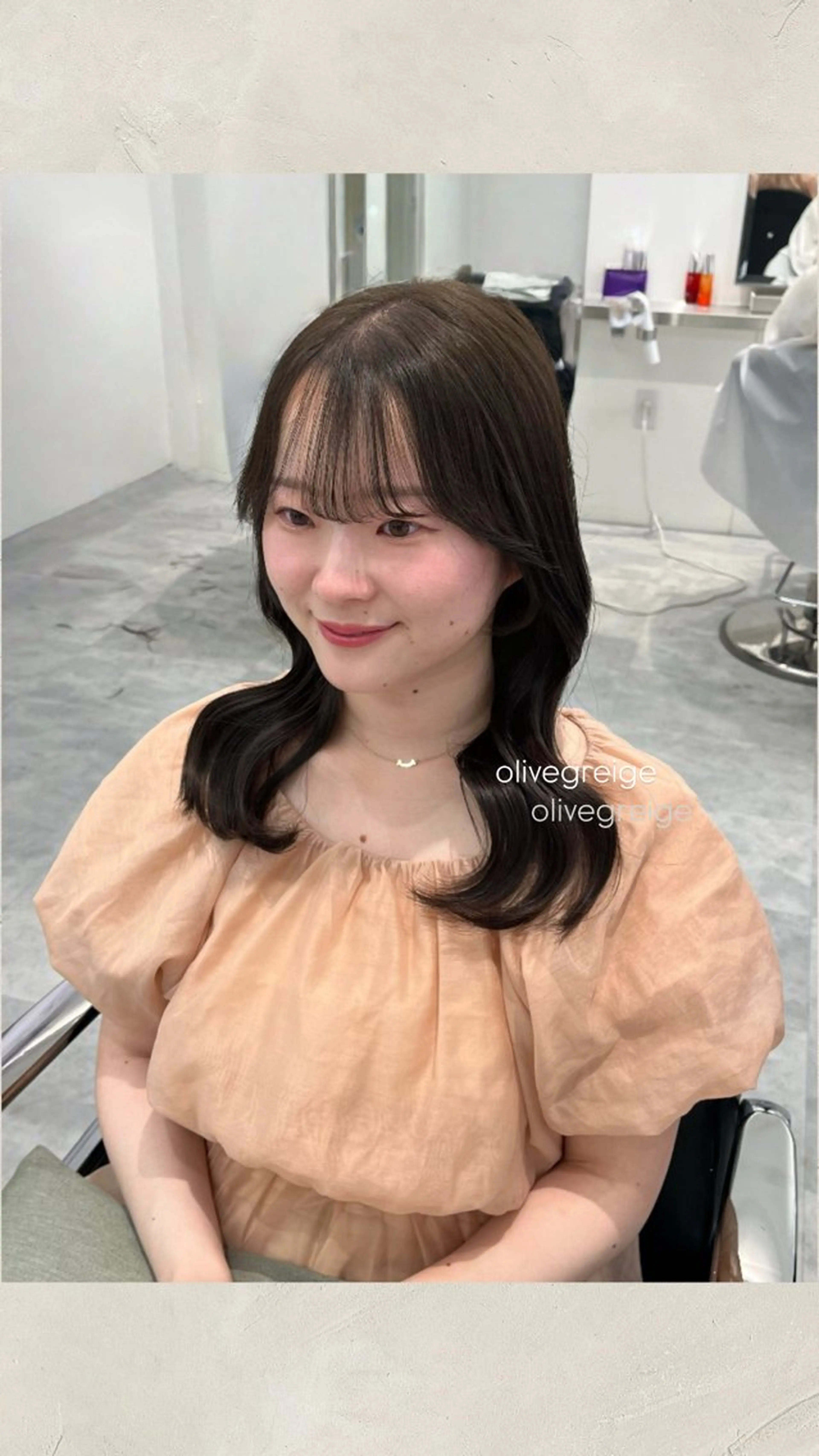 セミロング カラー カット ヘアカラー トリートメント ParveMix ♡白神みやびのヘアスタイル