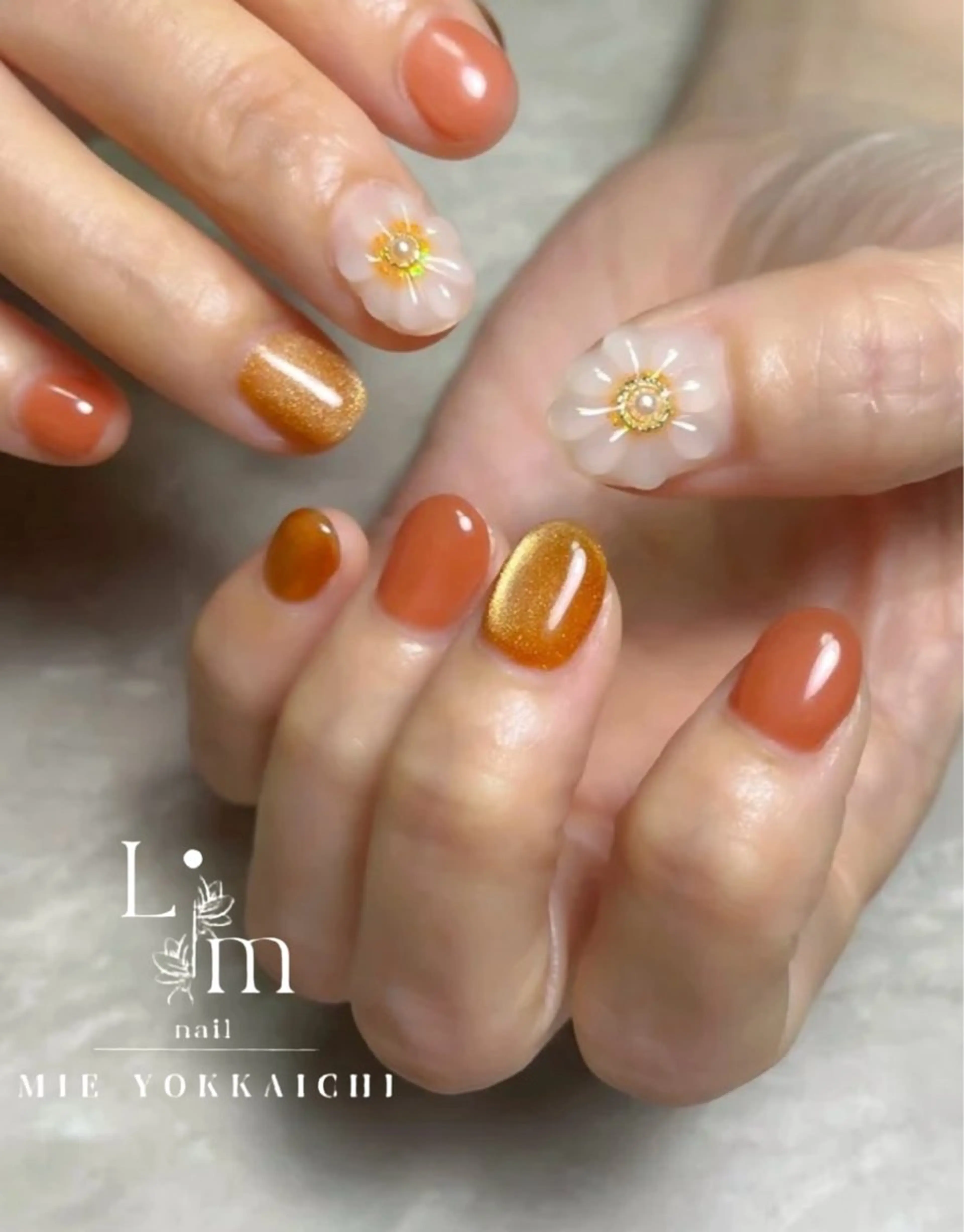 ネイル フラワーネイル マグネットネイル ぷっくりネイル Li.m nail リム ネイルのネイルデザイン
