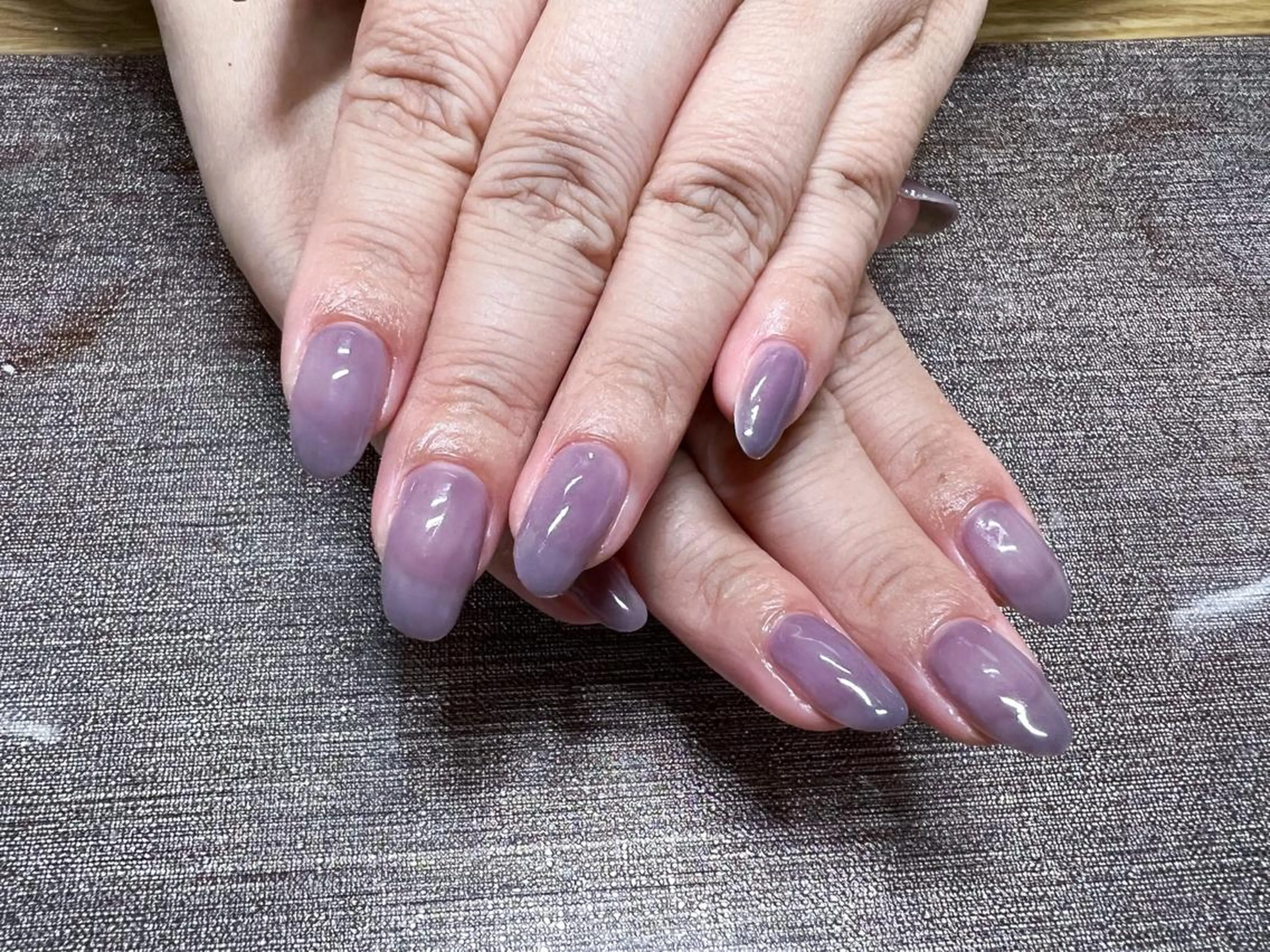 ネイル パープル ハンドネイル Mogu nail 二子玉川のネイルデザイン