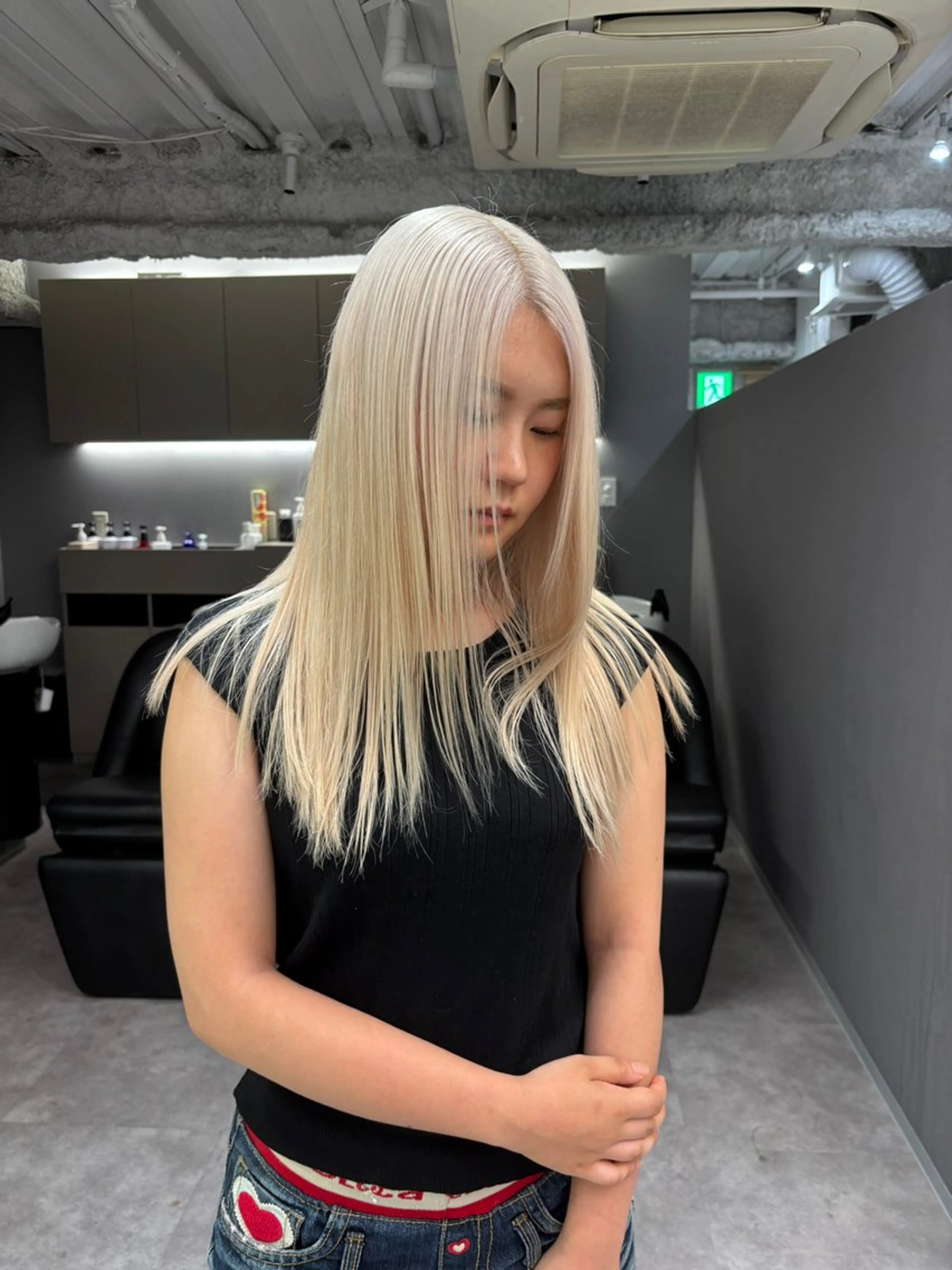 ロング カラー ブリーチ ケアブリーチ ヘアカラー トリートメント 名古屋／デザイン／ ブリーチ/松井亮磨のヘアスタイル