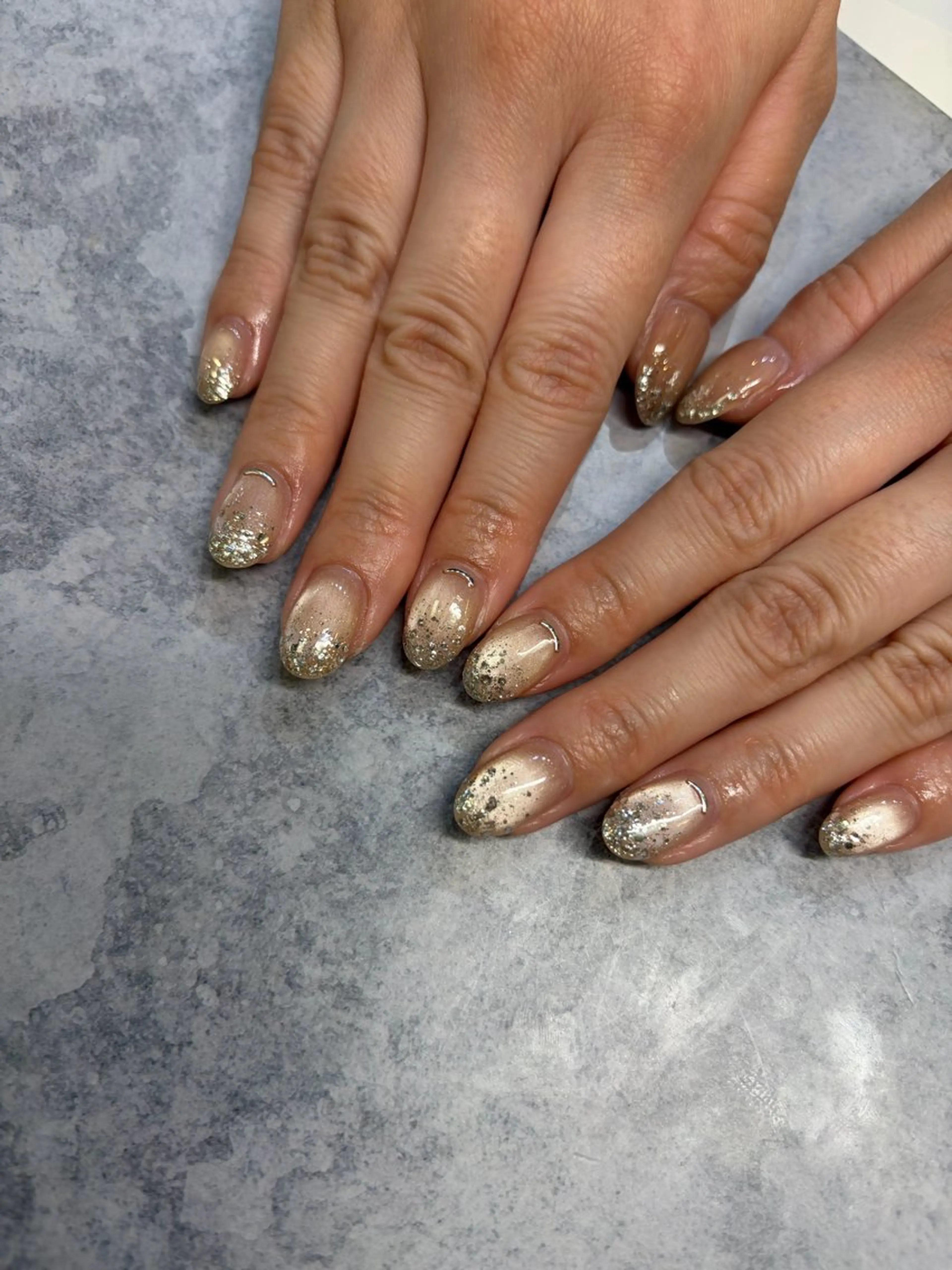 ネイル ラメ(グリッター) ラメグラデーション マグネットネイル anfini所属・anfini さくらのネイルデザイン