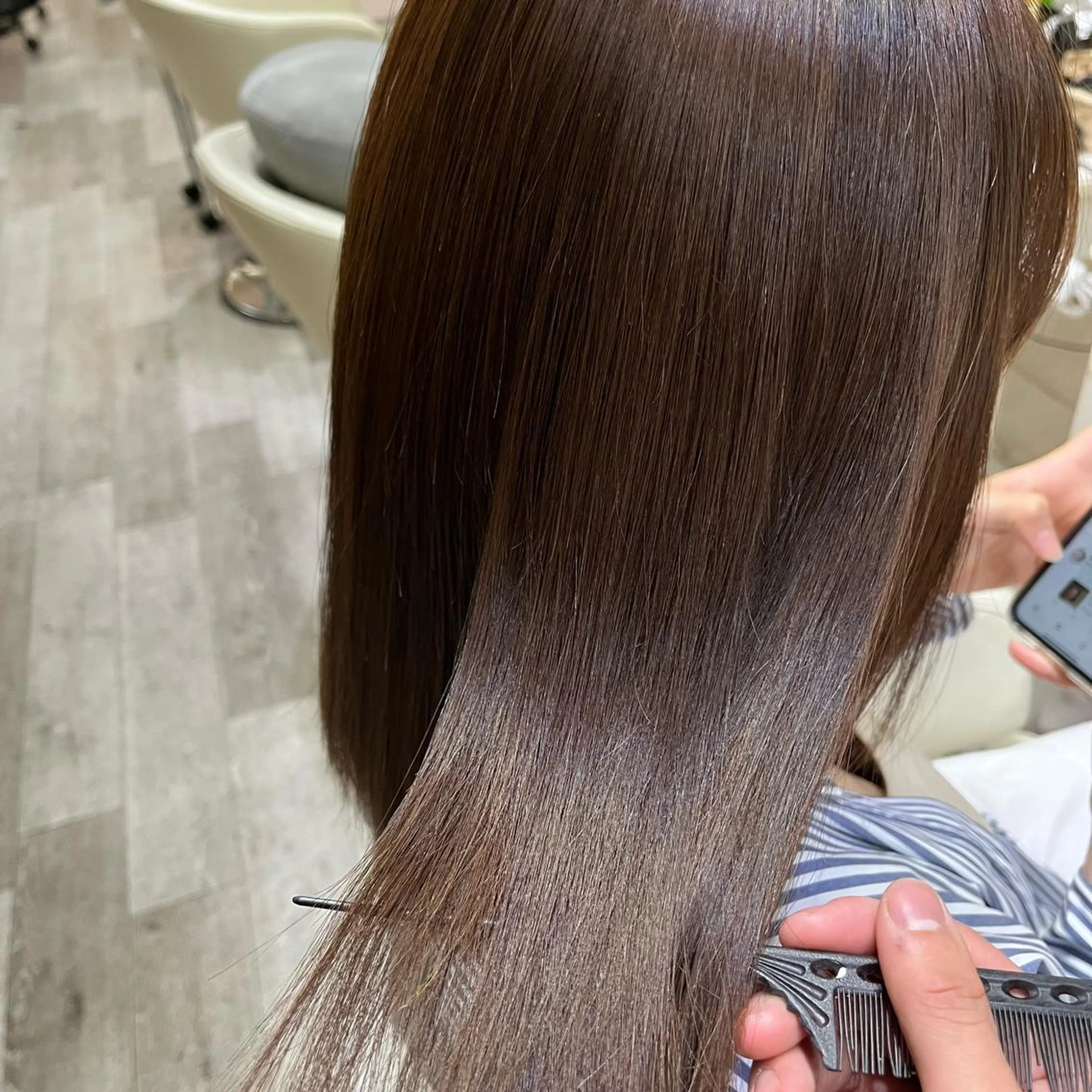 ロング 酸性ストレート カラー特化美容師 なかもと たつひろのヘアスタイル