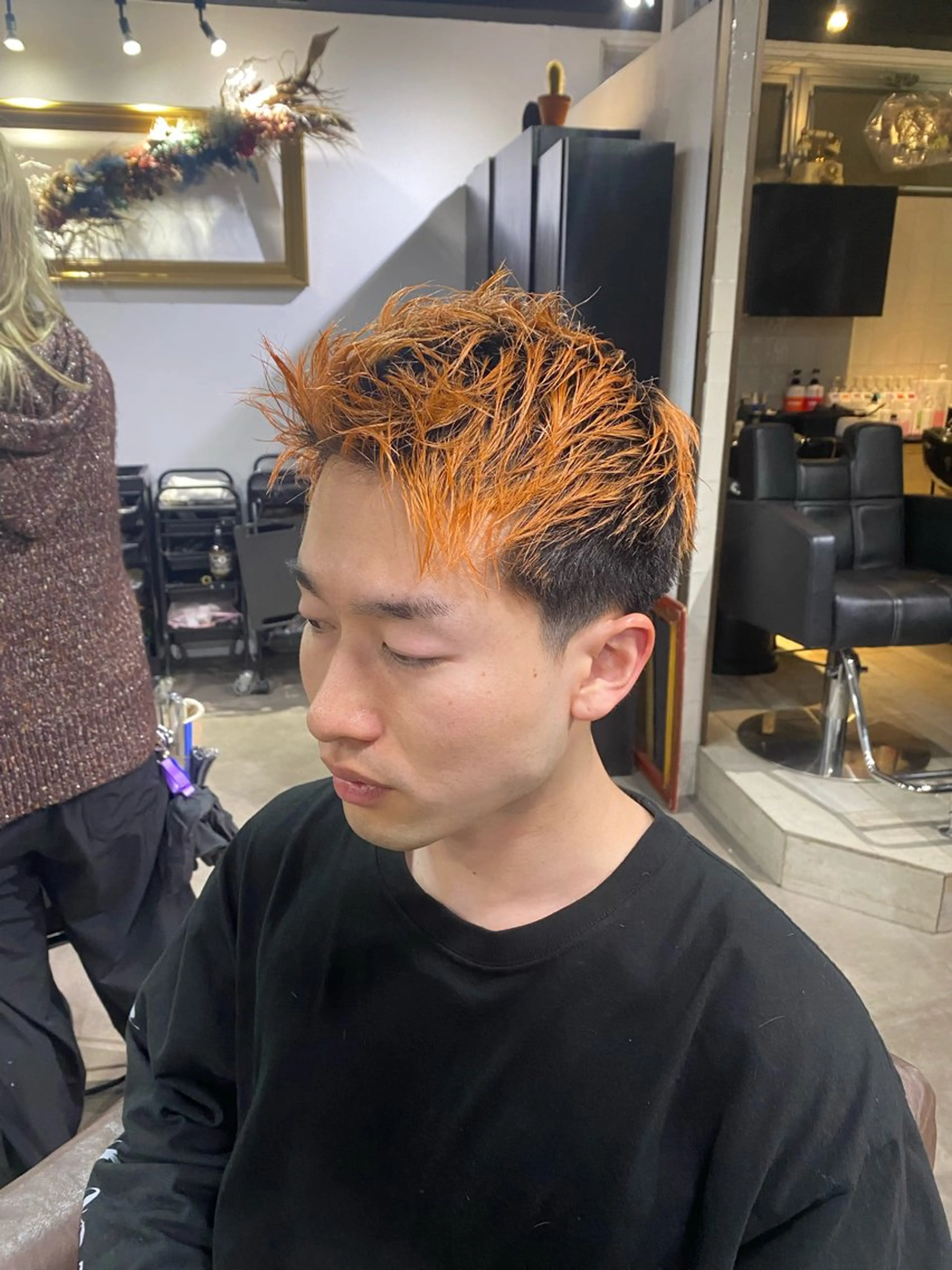 ショート ショートヘア カット ヘアカラー 山影✨バレイヤージュ ハイライト✨メンズ◎のヘアスタイル