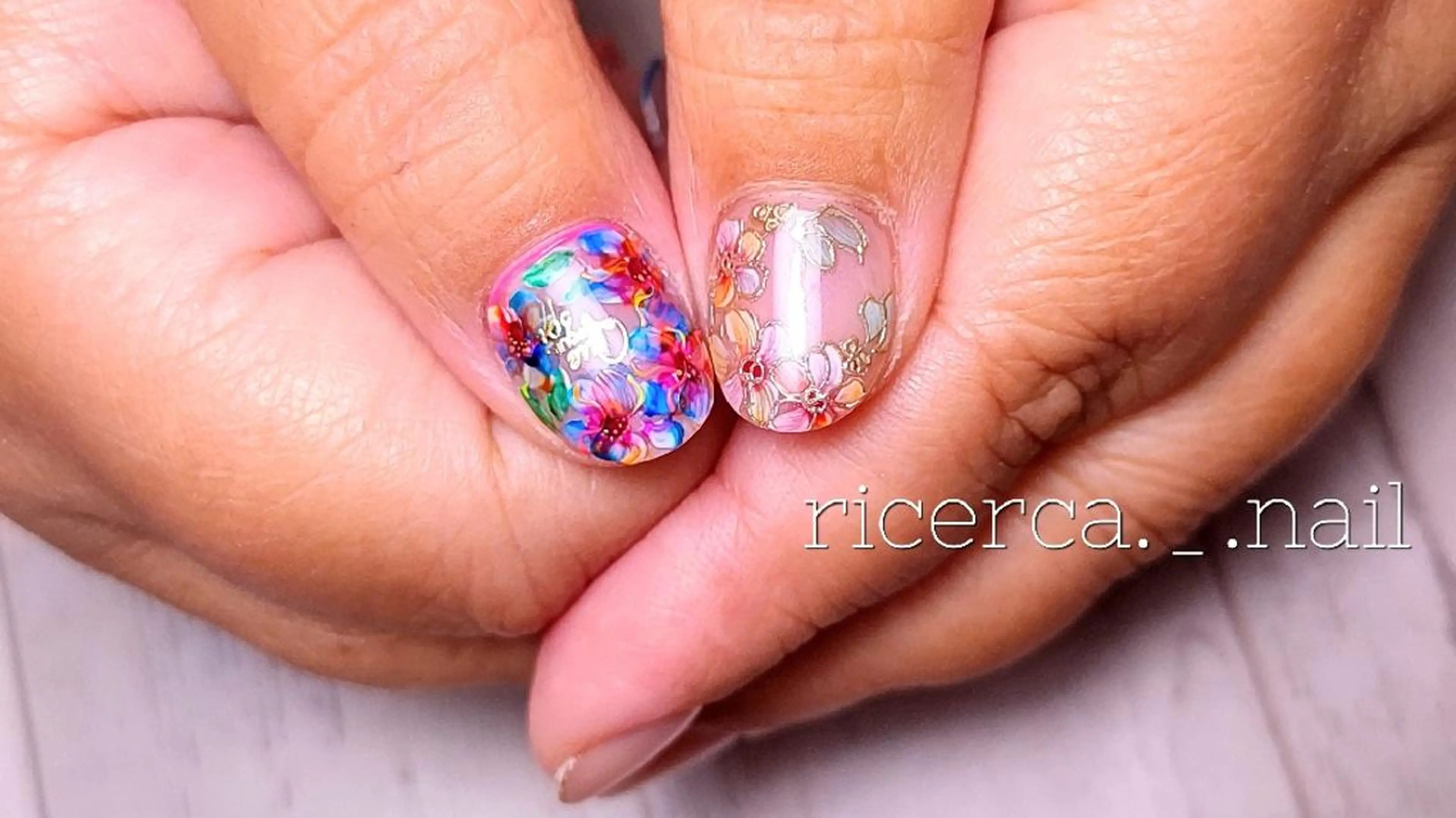 ネイル アートネイル フラワーネイル フレンチネイル ジェルネイル ミラーネイル ricerca._. nail ちゃこのネイルデザイン