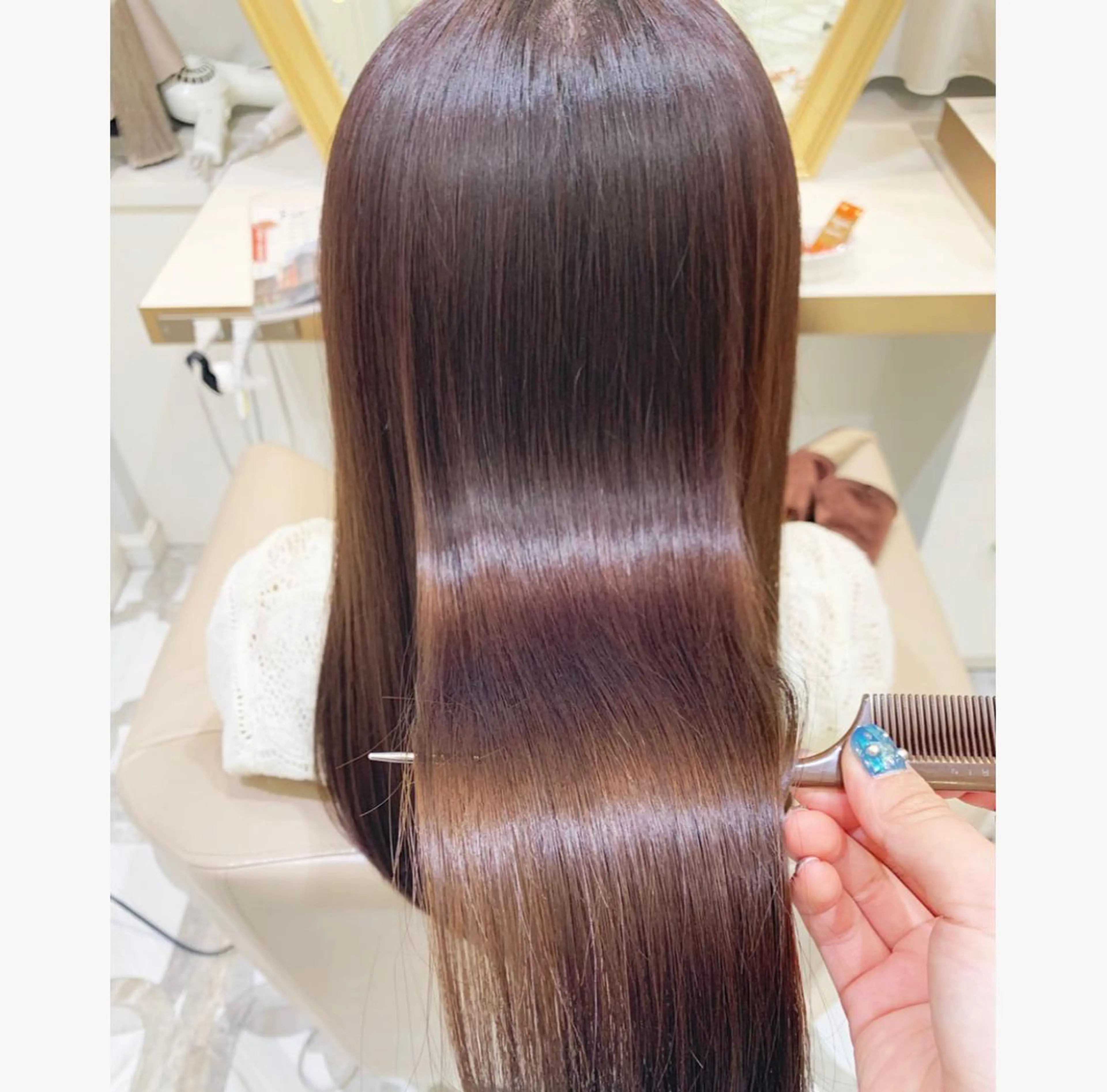 ロング パーマ カット 縮毛矯正 トリートメント 💙美髪救世主💙 関華蓮のヘアスタイル