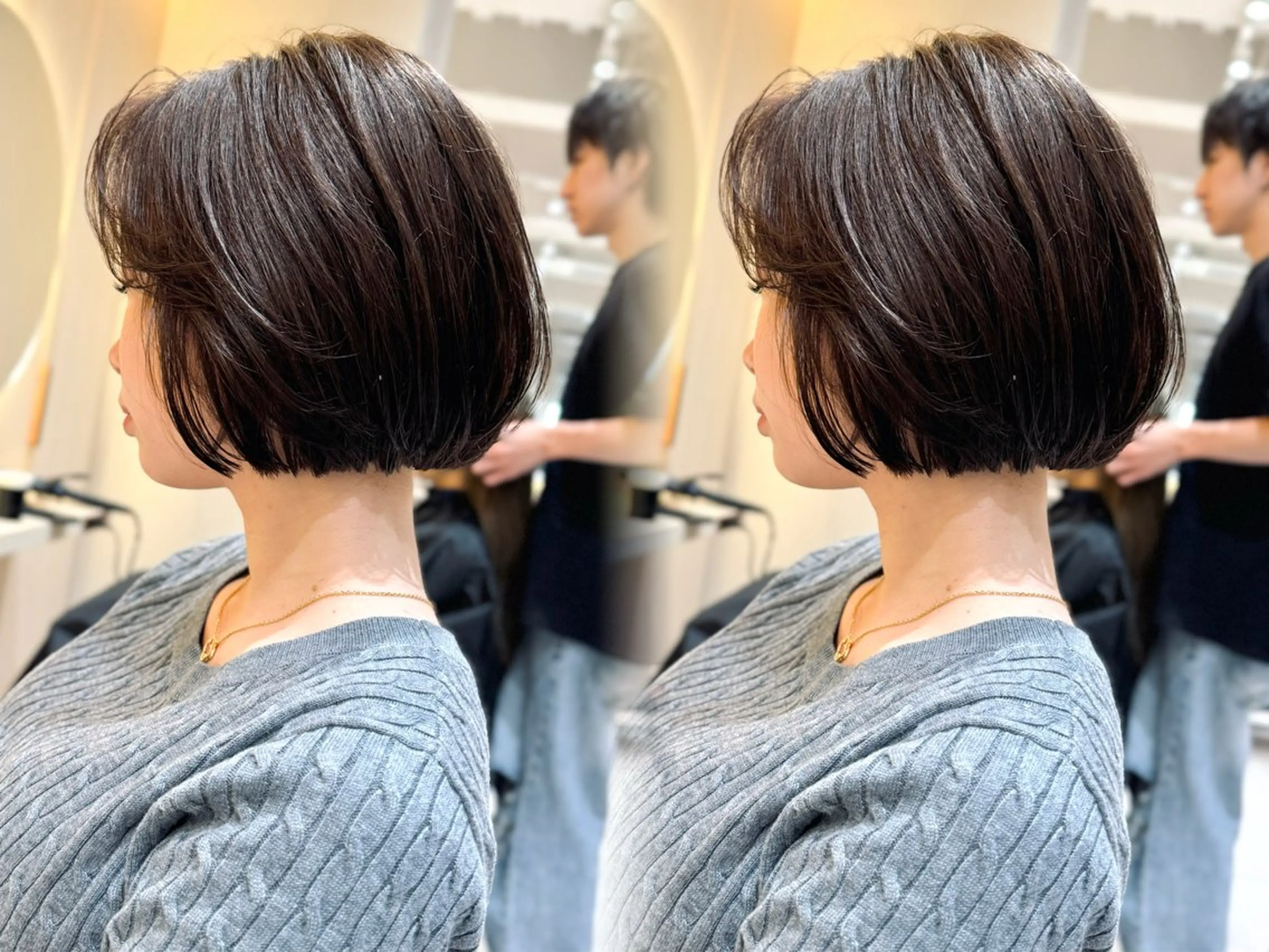 ミディアム カット ヘアカラー トリートメント 🩵縮毛矯正・ボブ 岩原朋也🩵のヘアスタイル