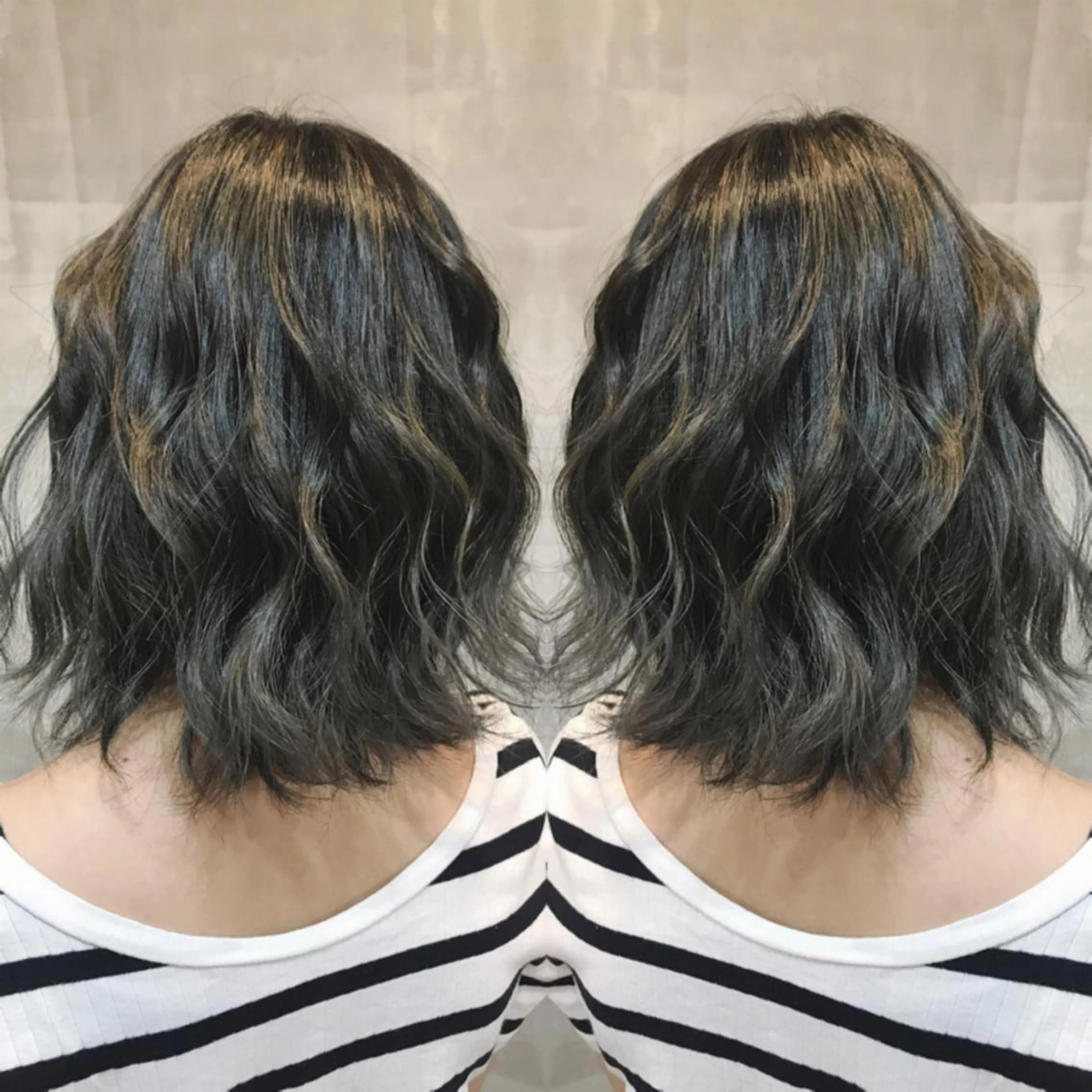 ミディアム カラー カット ヘアカラー トリートメント cecil hair所属・重政 和樹のヘアスタイル