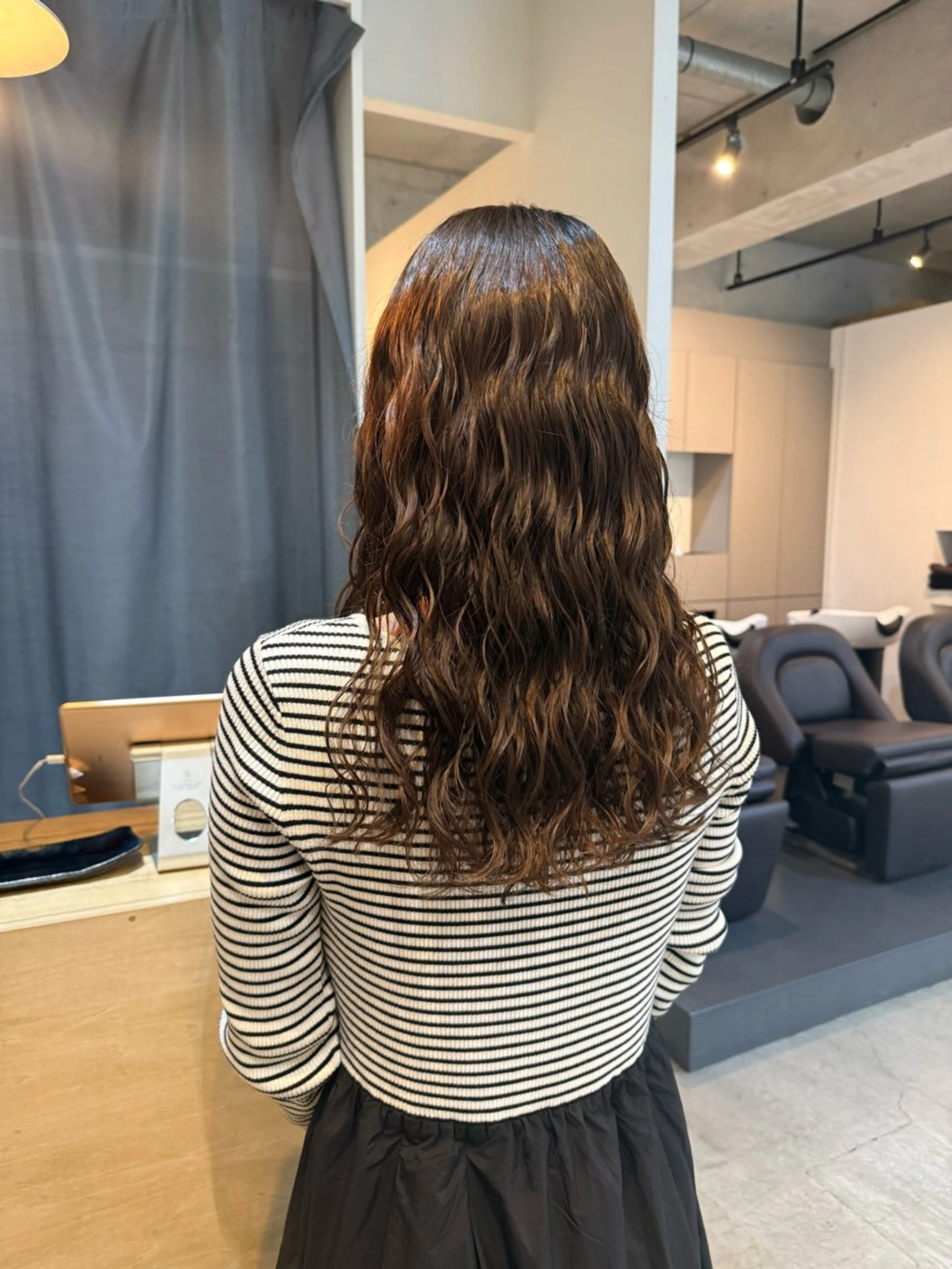 セミロング カット パーマ トリートメント デジタルパーマ ウェーブパーマ/神野のヘアスタイル