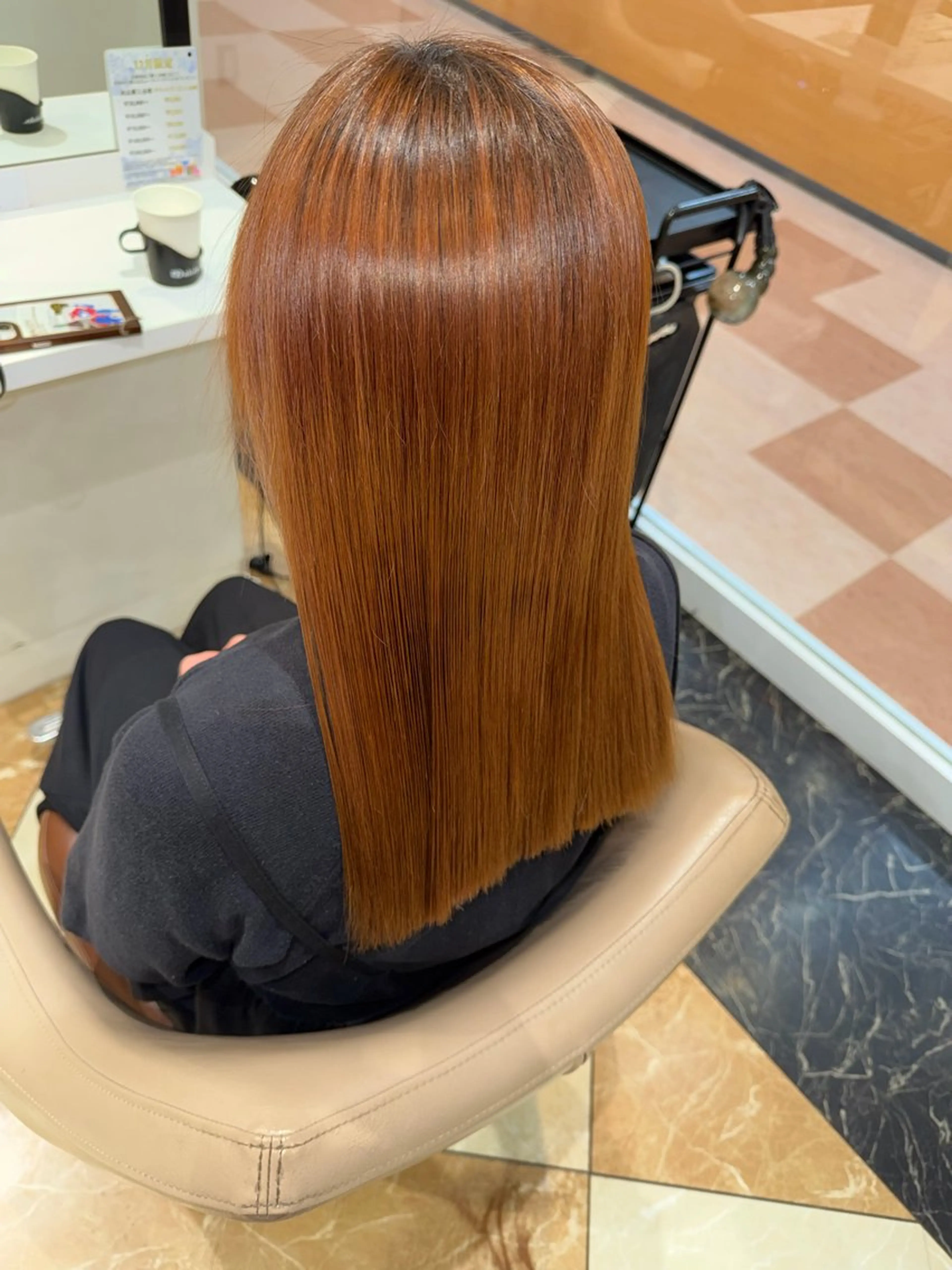 ロング カット 縮毛矯正 髪質改善カラー なーこ💖🌈のヘアスタイル