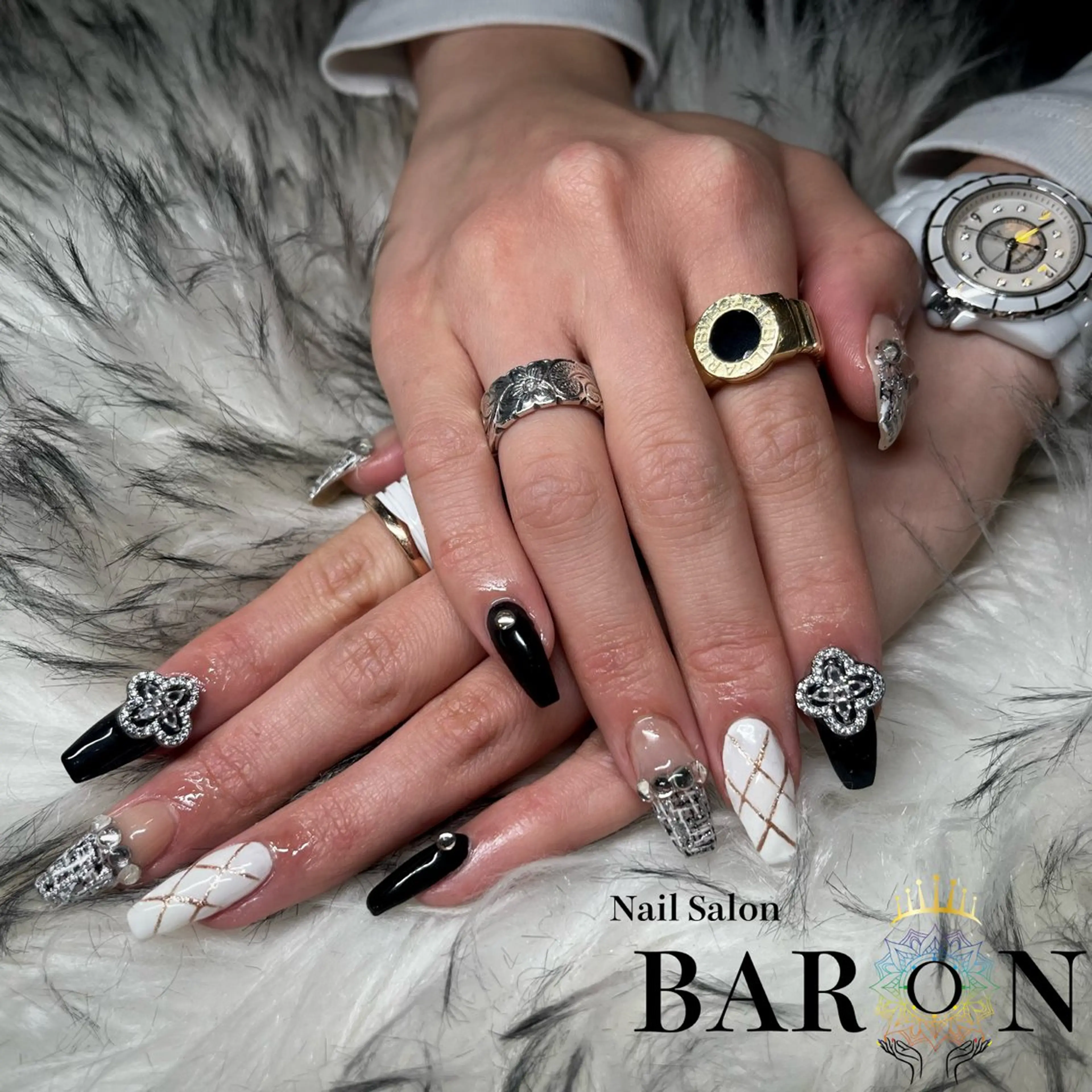 ネイル ツイードネイル ハンドネイル ☆SAKI☆ BARON 店長のネイルデザイン