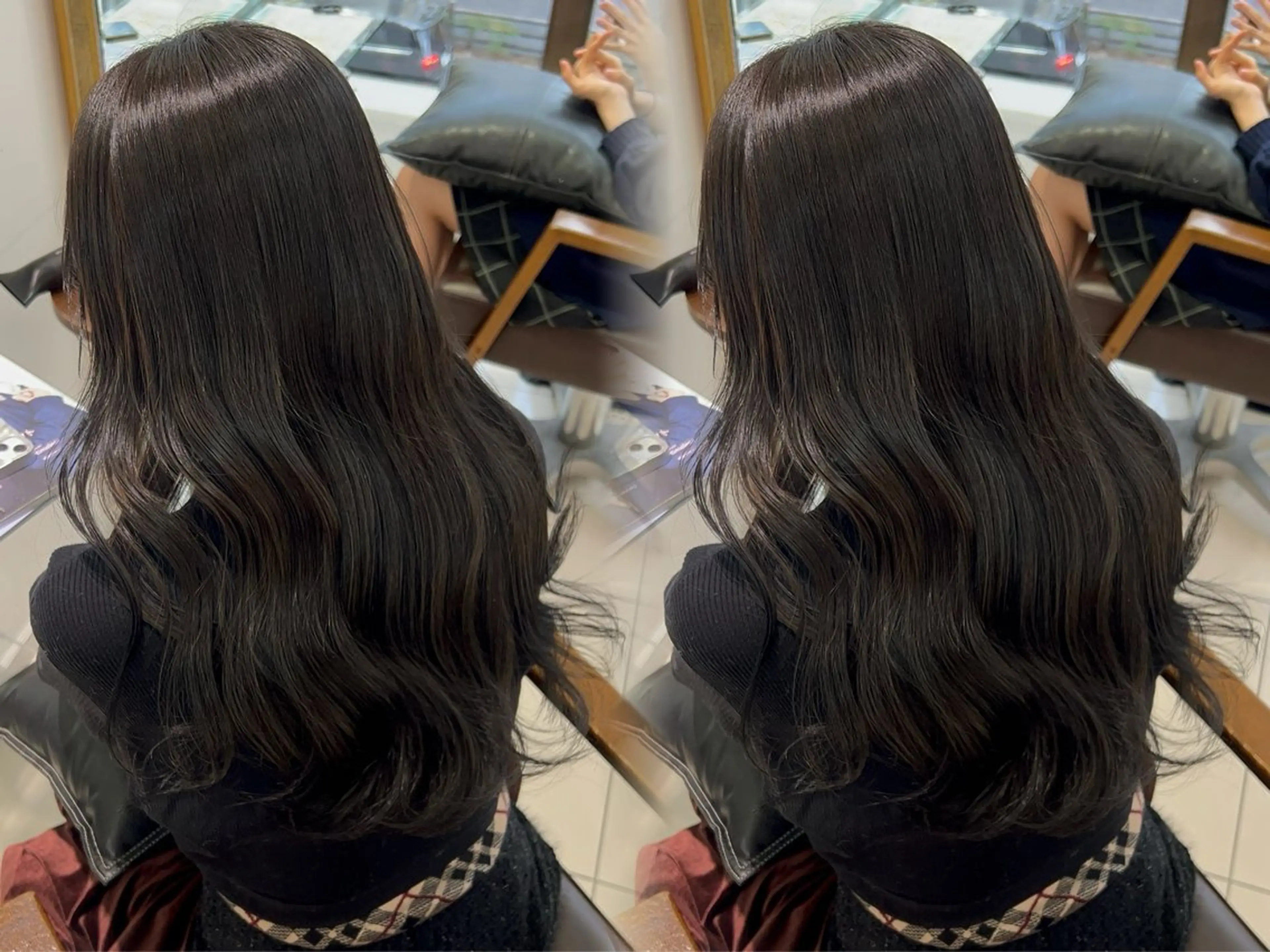 ロング カラー グレージュ オリーブグレージュ オリーブグレー ハイトーンカラー 🤍🫧 長井 律のヘアスタイル