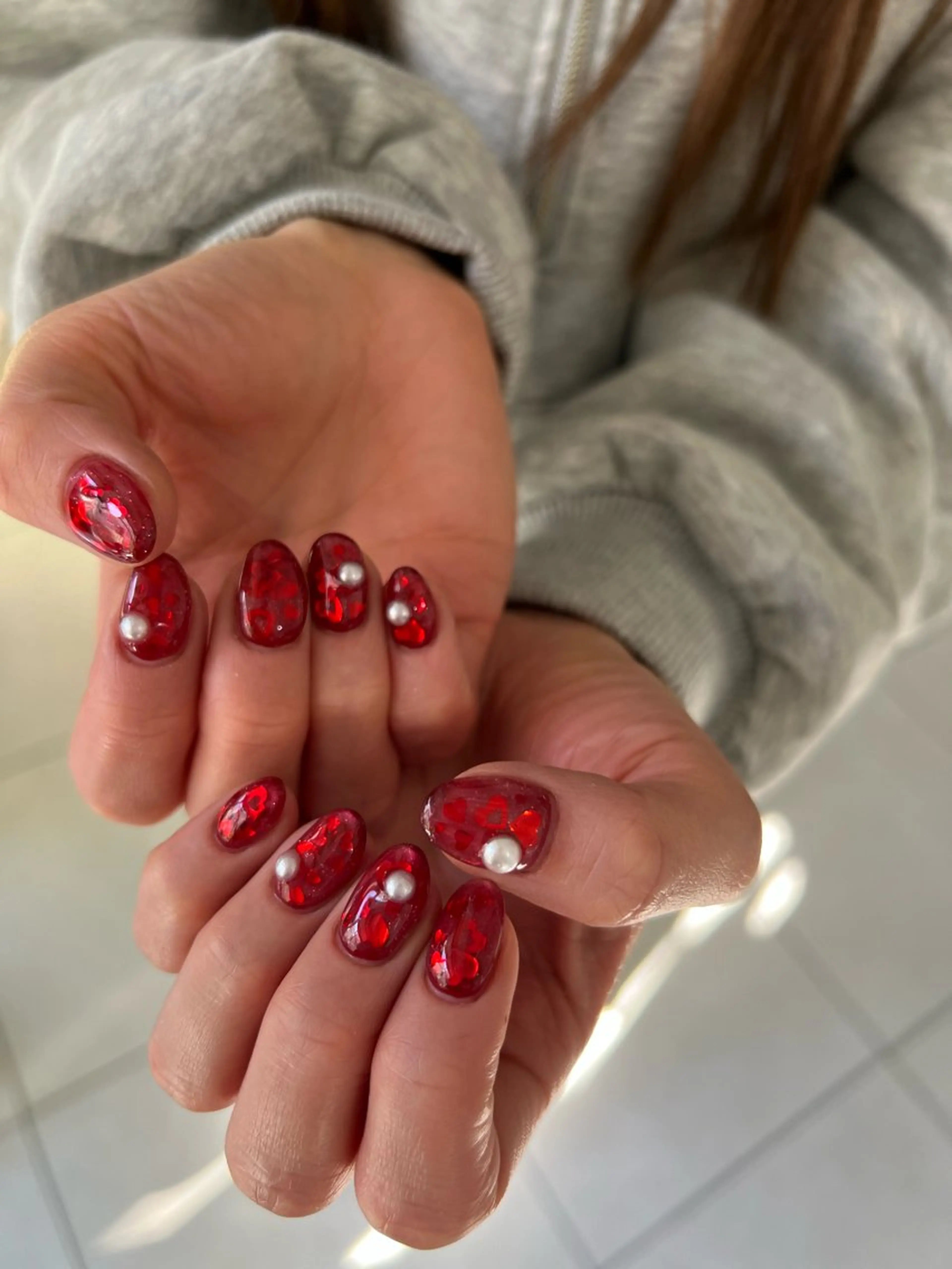ネイル 持ち込み バレンタイン ハンドネイル ハンドケア Charme. NOBUKOのネイルデザイン