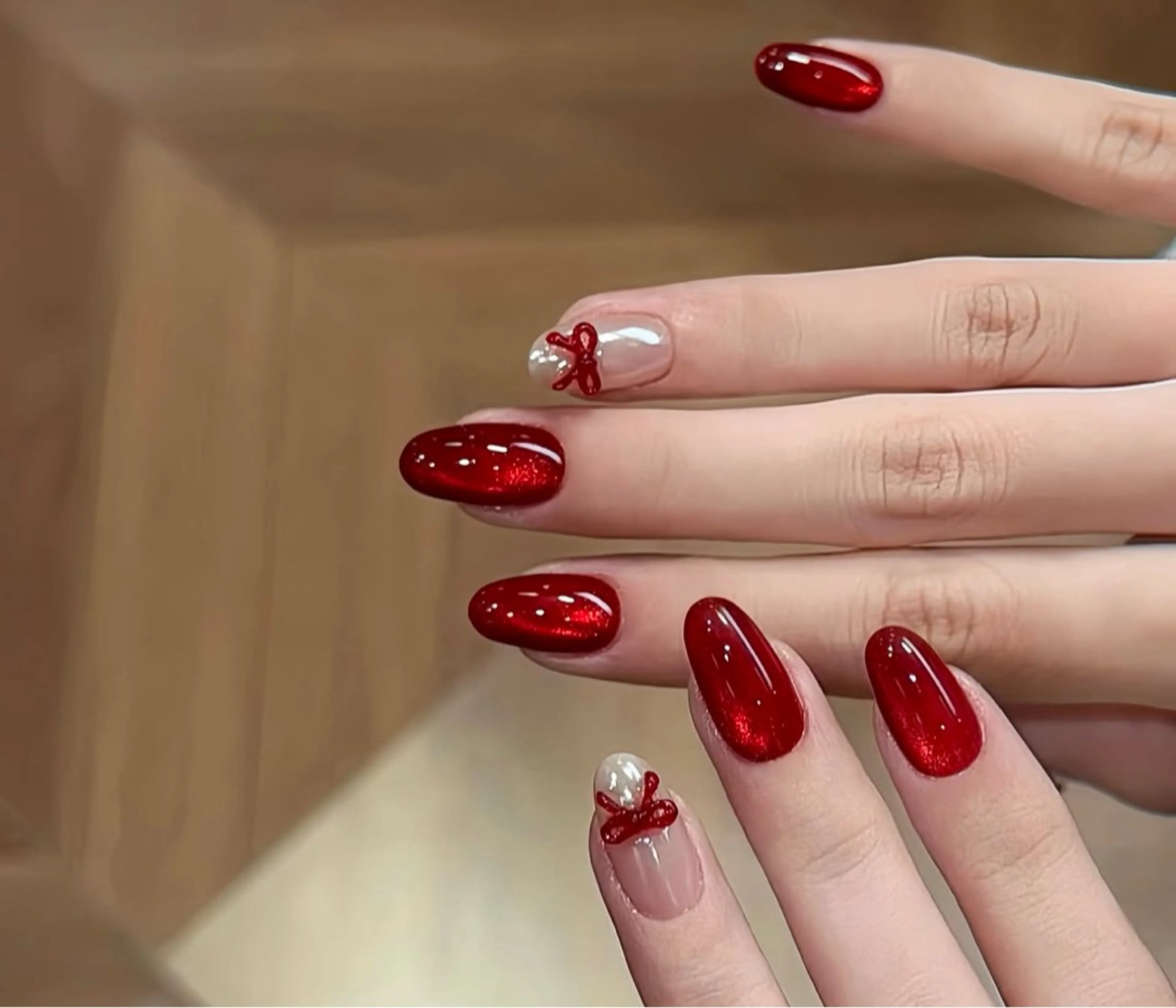 ネイル アートネイル オーロラネイル チークネイル フレンチネイル ガラスフレンチ ハンドネイル 🎀🎀YooLi Nail Salonのネイルデザイン