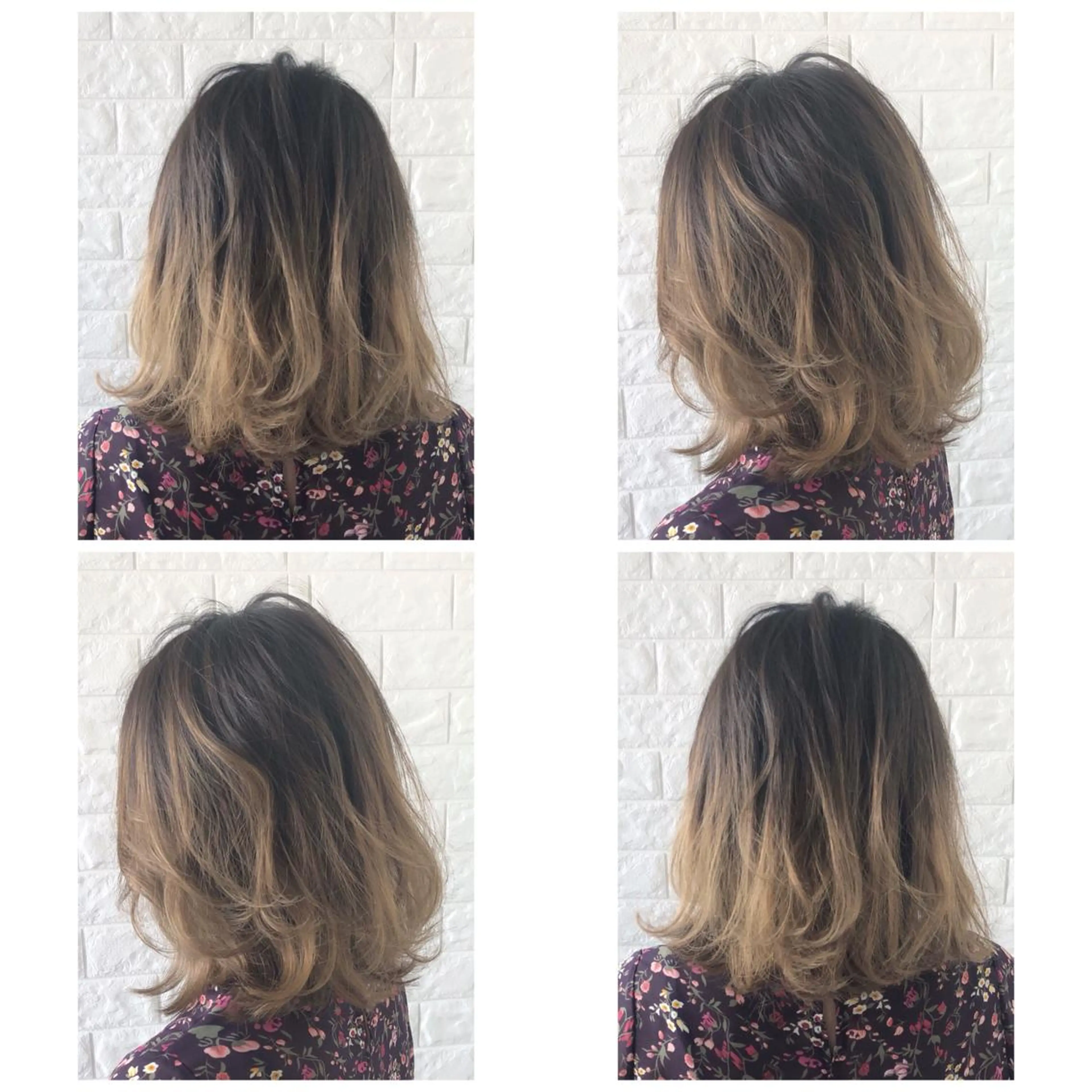 ミディアム カラー バレイヤージュ ベージュカラー ブリーチ ケアブリーチ イルミナカラー KIZU 髪質改善 オカルト怪談のヘアスタイル