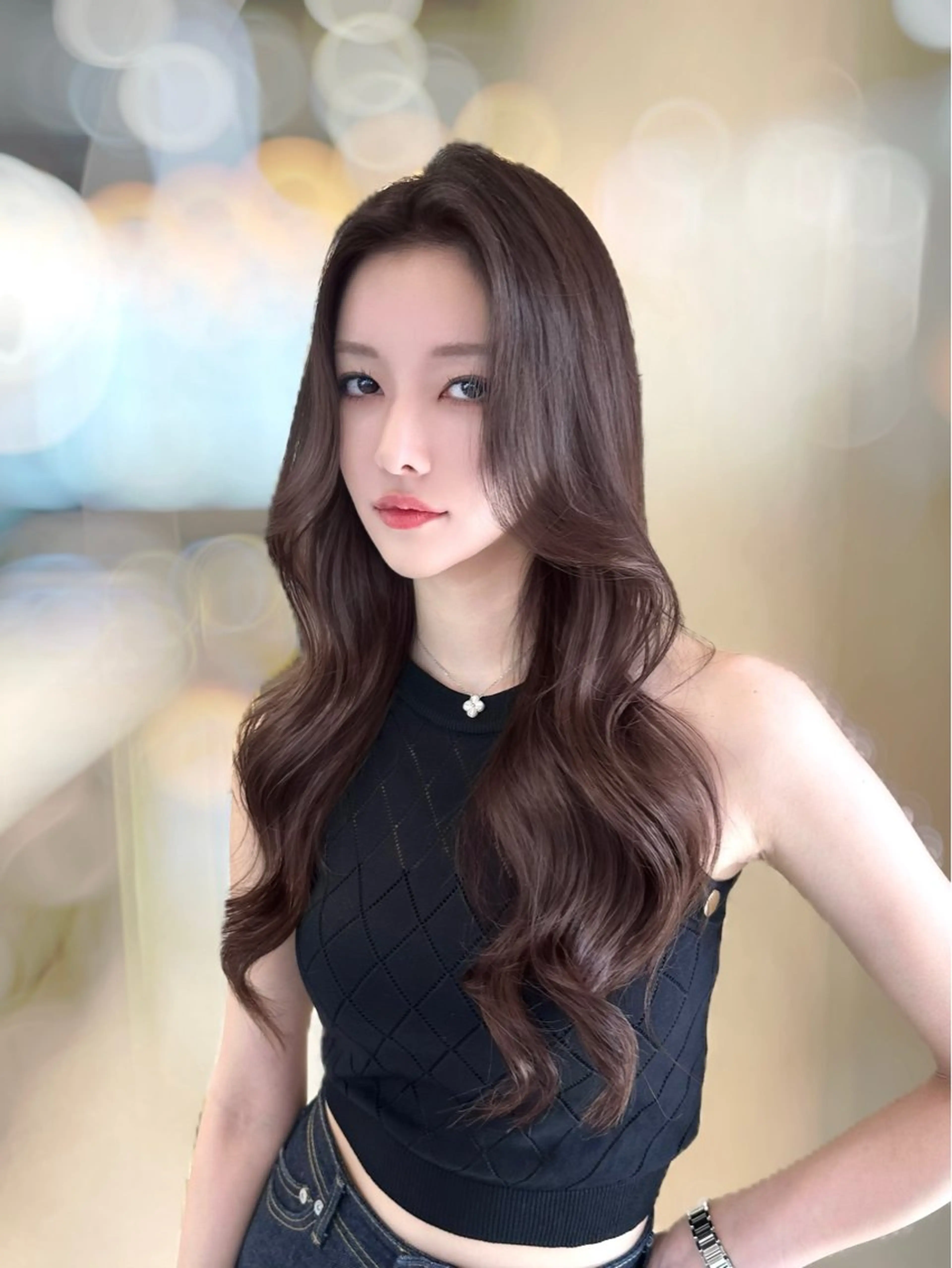 ロング カラー カット ヘアカラー トリートメント ヘッドスパ ヘアセット 新宿/韓国レイヤー 髪質改善カラー/角所のヘアスタイル