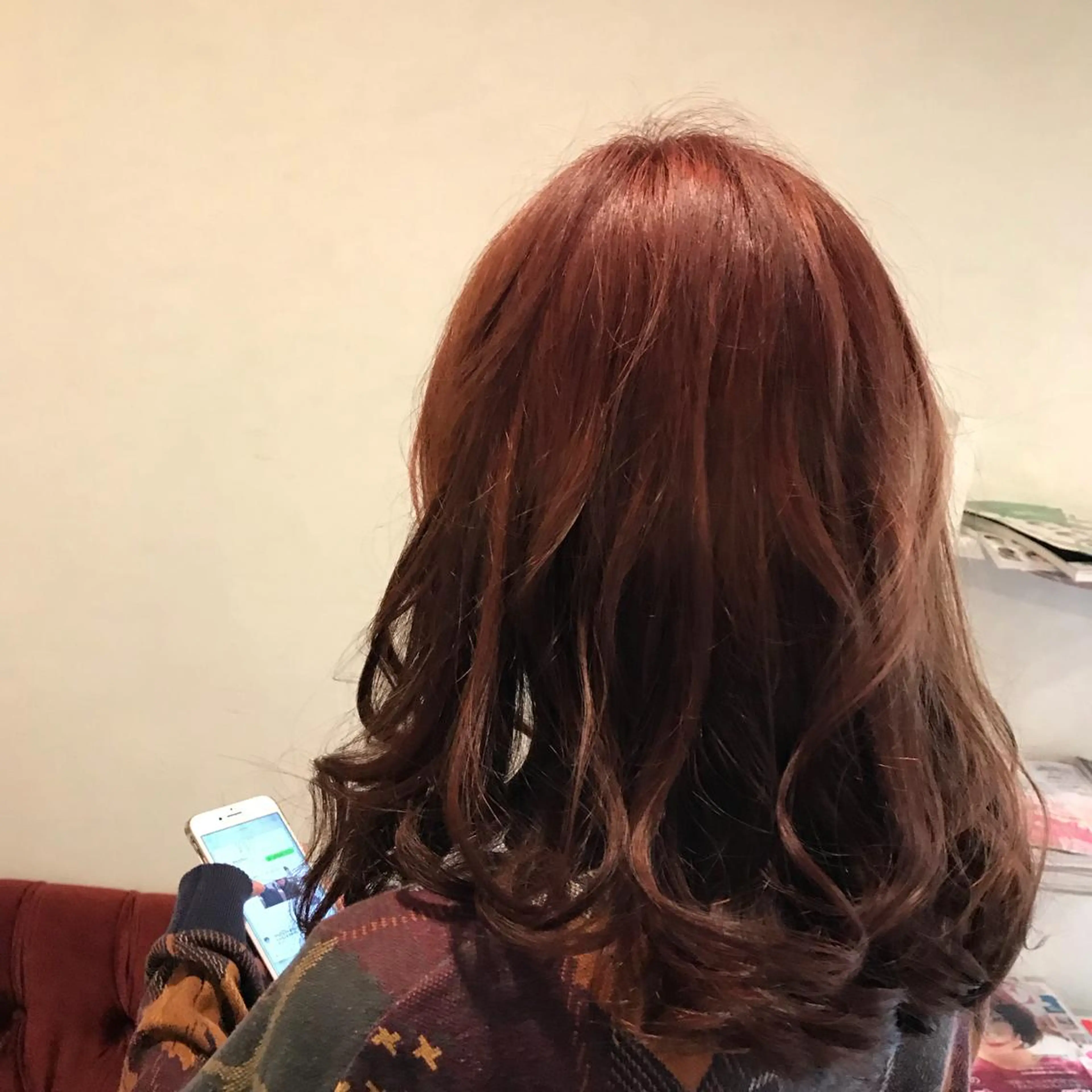 ロング レッドブラウン Selene hair OSAKAのヘアスタイル