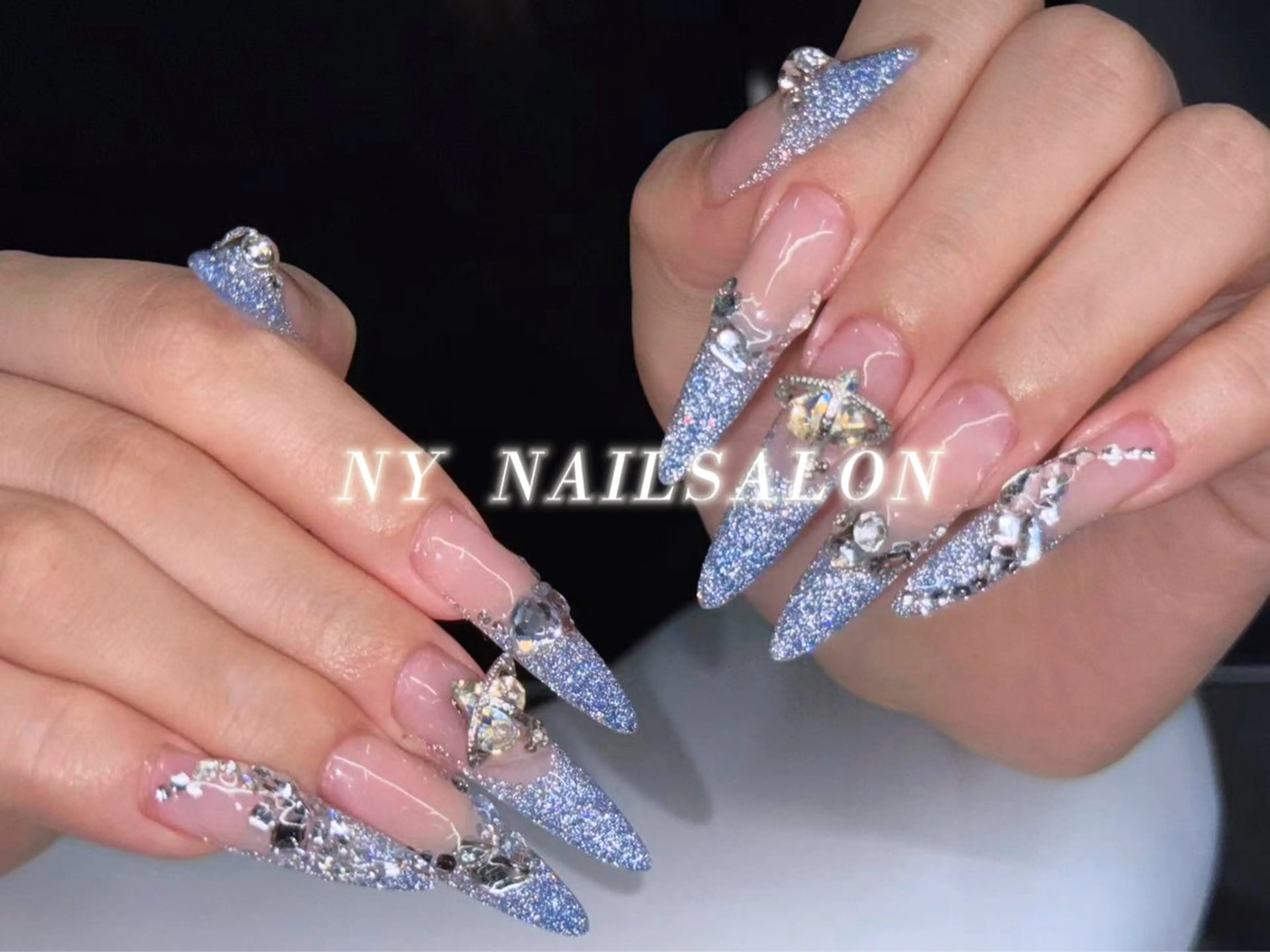 ★Jrネイリスト★ 【長さ出し10本持ち込みデザイン】ラインストーン載せ放題の写真