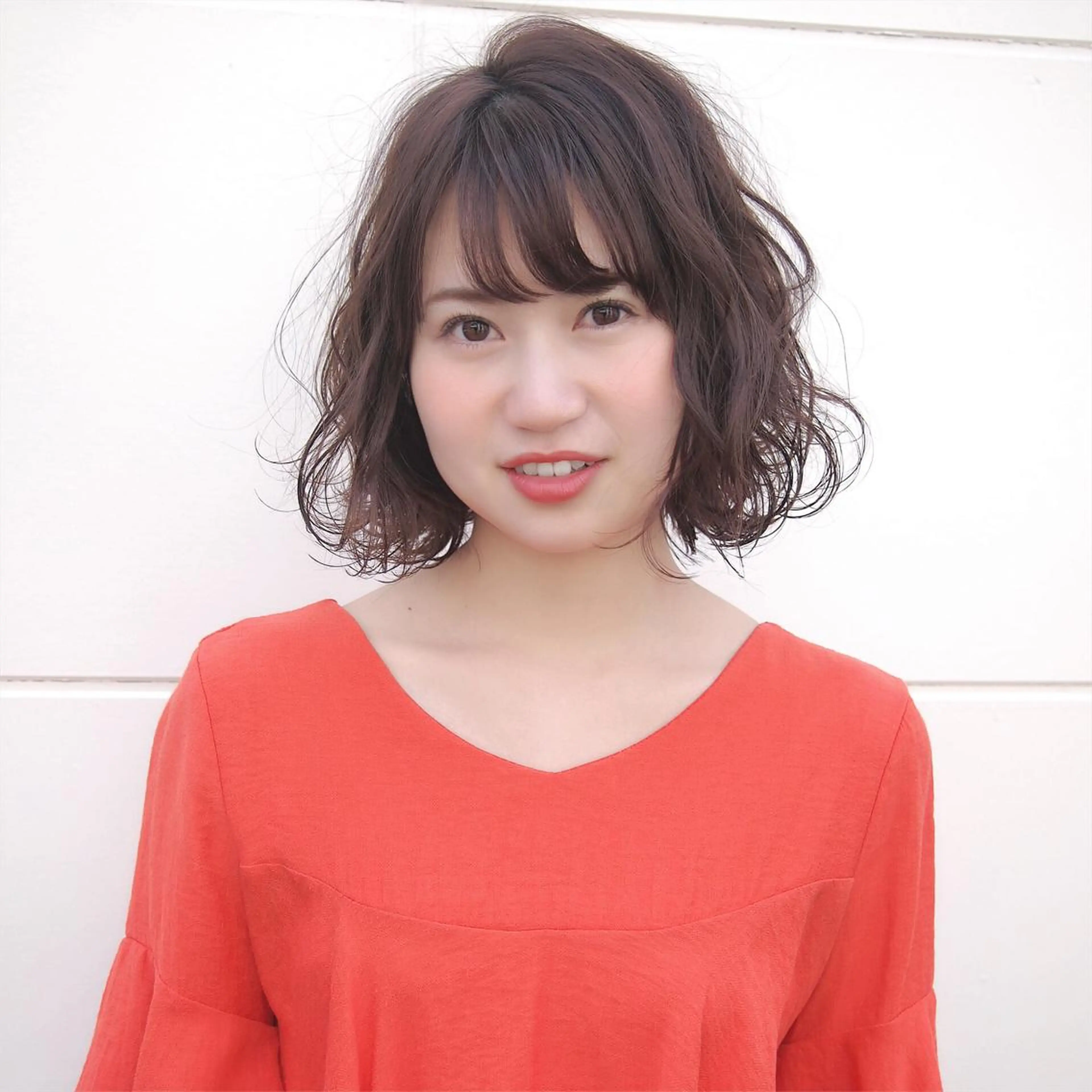 ミディアム カラー ヘアアレンジ 榎園 由美のヘアスタイル
