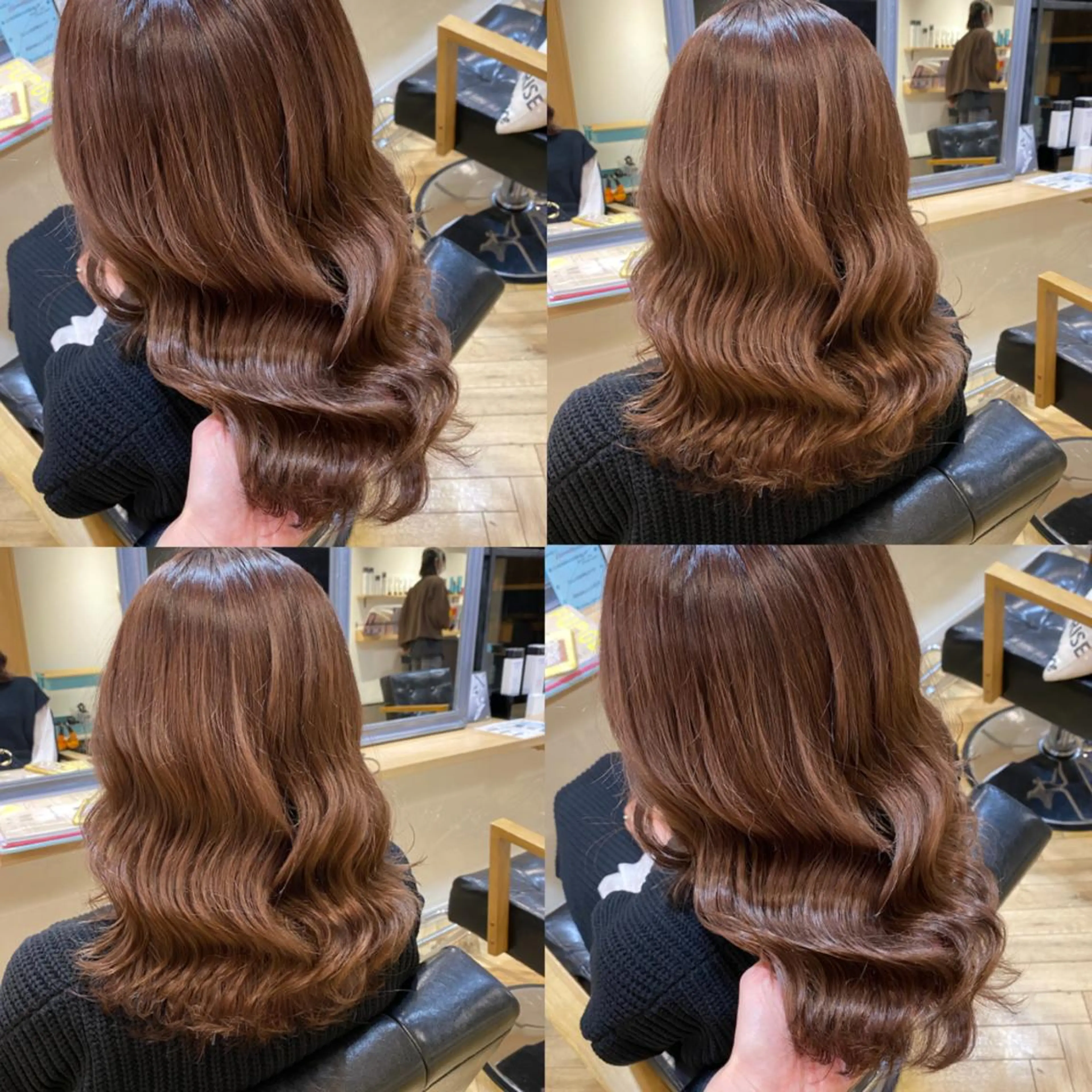 セミロング カラー ブリーチ ブラウンカラー チョコレートブラウン ブリーチなしカラー 艶カラー/韓国顔周り 🎀mamiのヘアスタイル