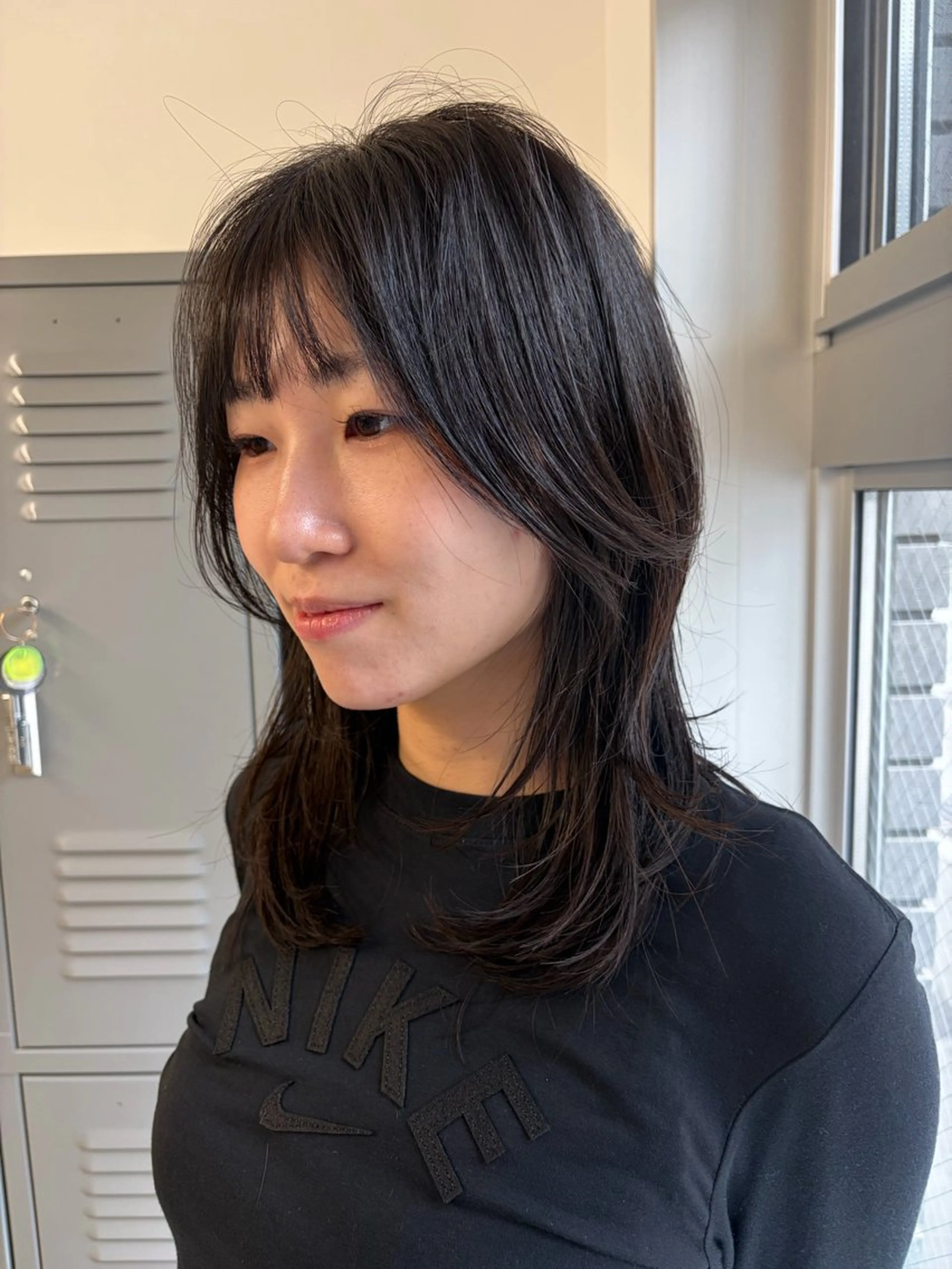 セミロング カラー ブラウンカラー 透明感カラー ナチュラルブラウン 顔まわりレイヤー 顔周りカット カット ヘアカラー トリートメント cana カナ/レイヤーカットのヘアスタイル