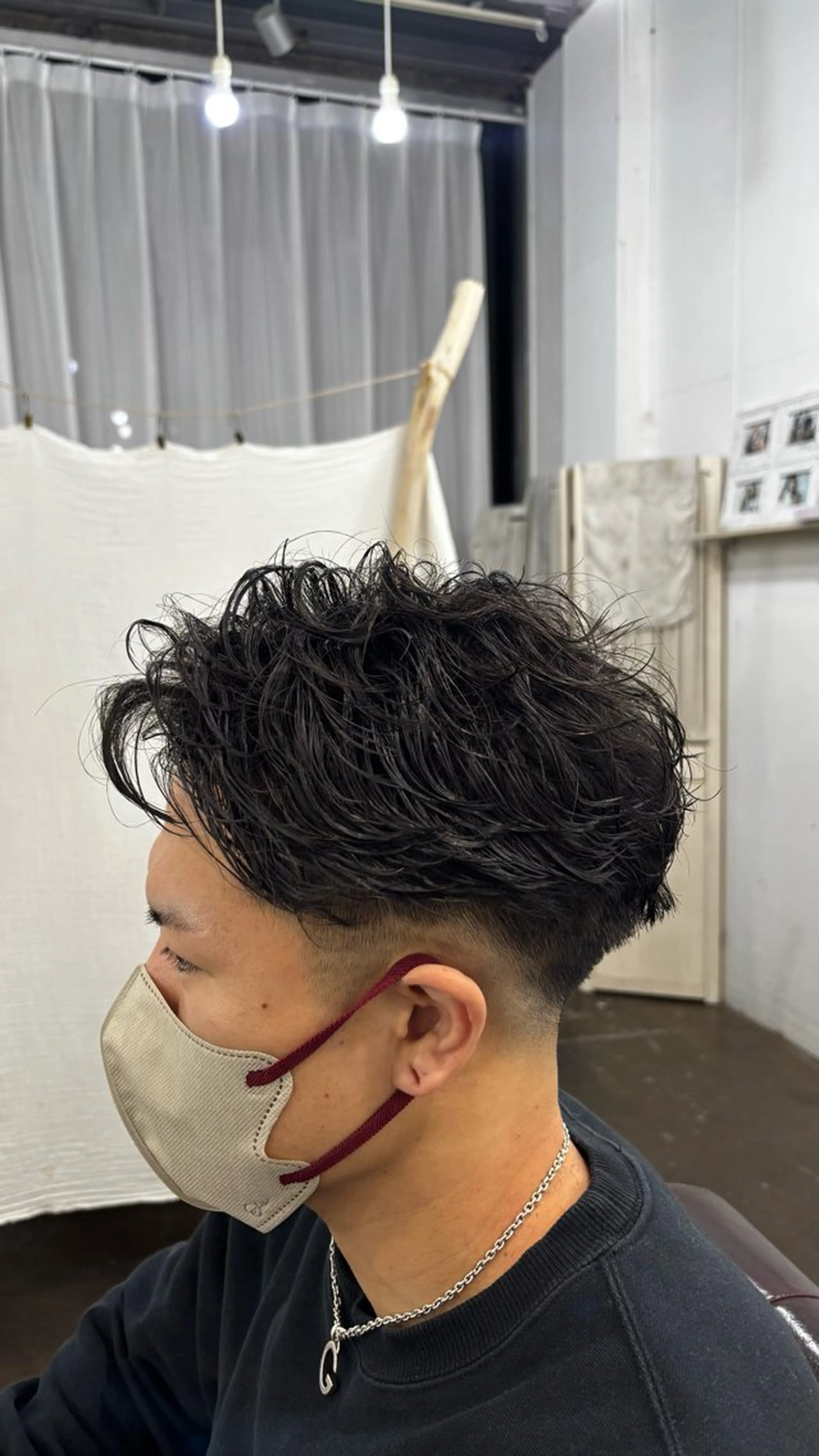 フェザーショートパーマインスタ撮影用の写真