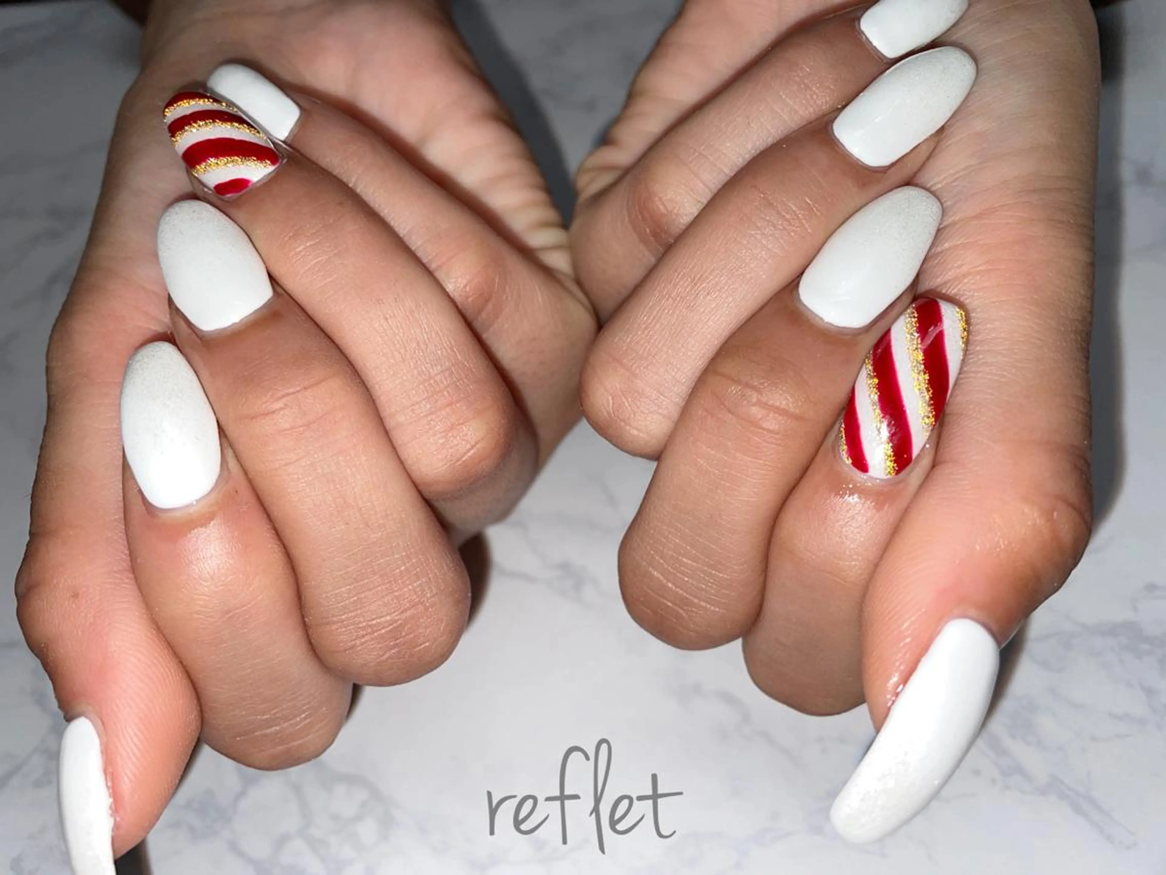 ネイル アートネイル フラッシュネイル ラメ(グリッター) ハンドネイル reflet nailのネイルデザイン