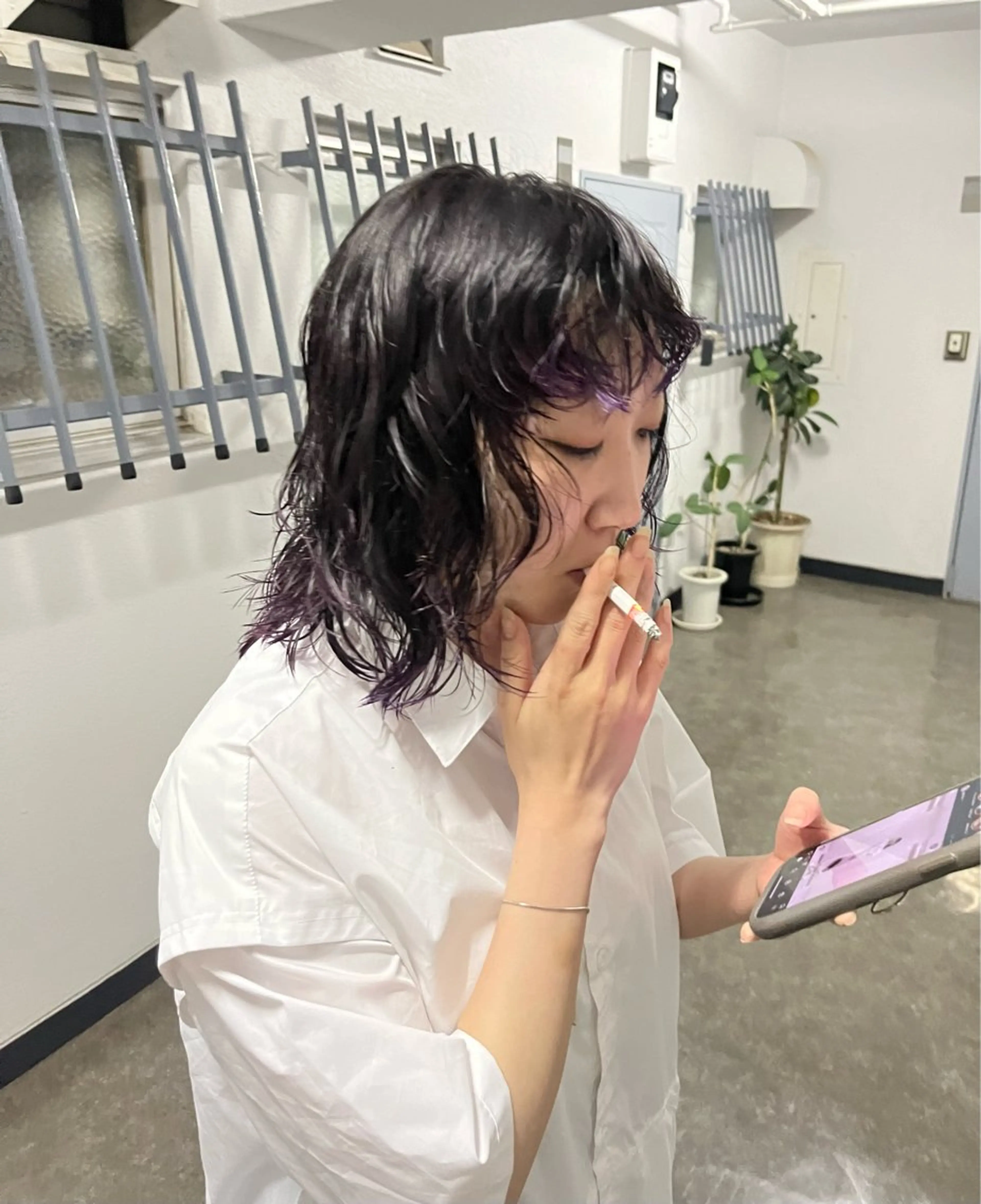 ミディアム カラー パーマ Jrｽﾀｲﾘｽﾄ MOMOのヘアスタイル