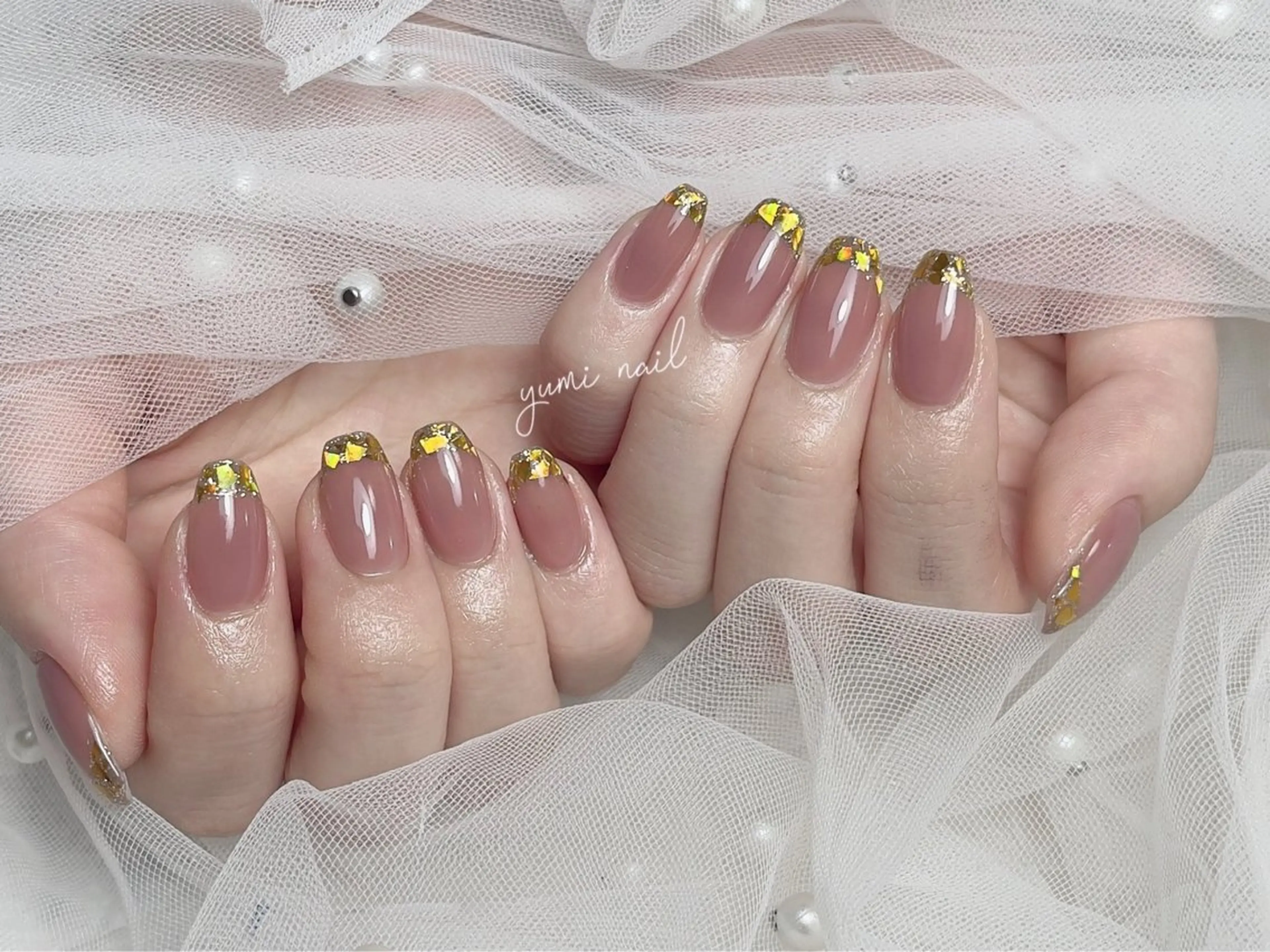 🎀HAND🎀ガラスフレンチ/ミラーフレンチ8800➜7980の写真