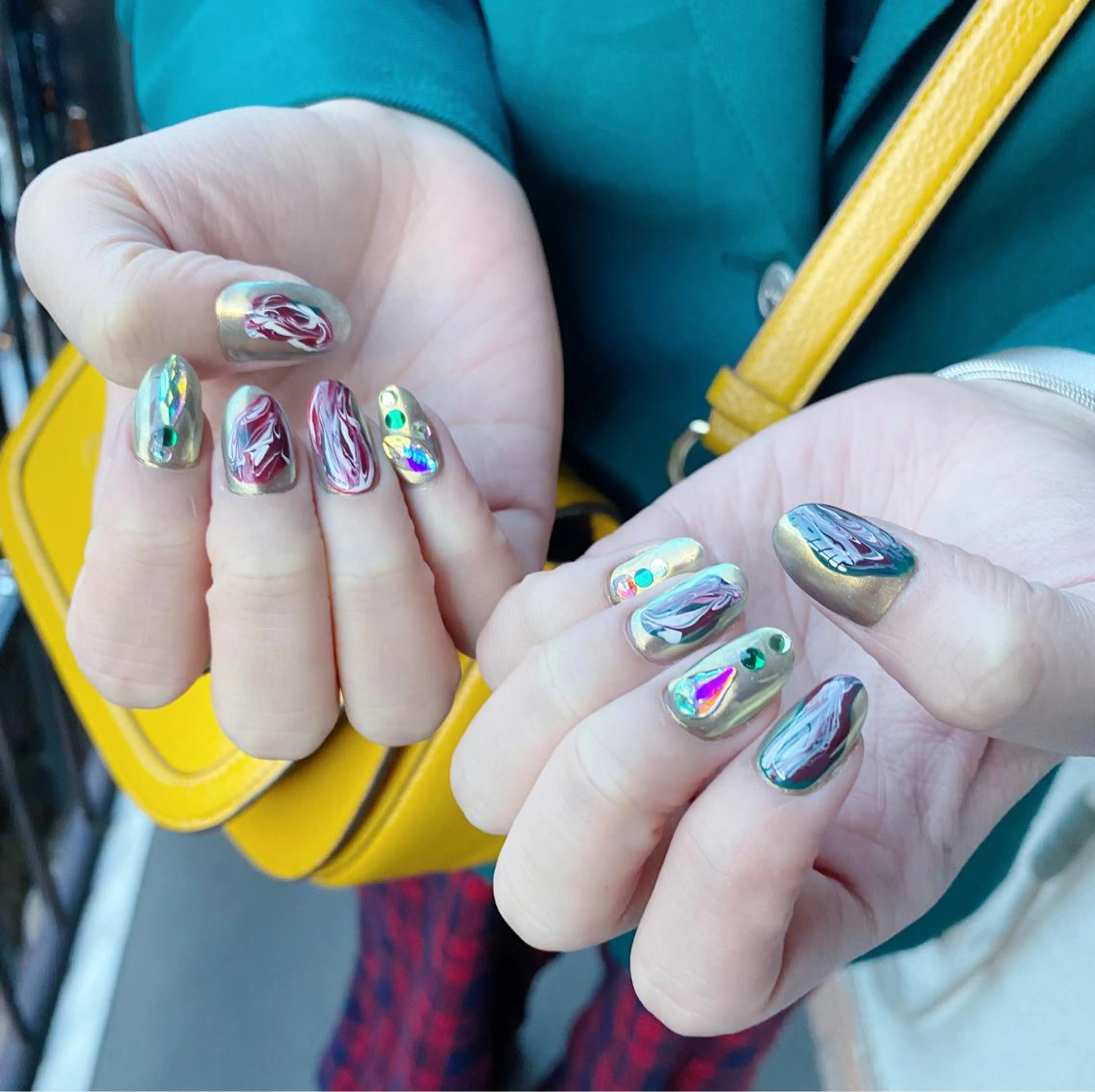 ネイル アートネイル オーロラネイル 韓国ネイル ミラーネイル ニュアンスネイル To Me Nail所属・🩵 mei🩵のネイルデザイン