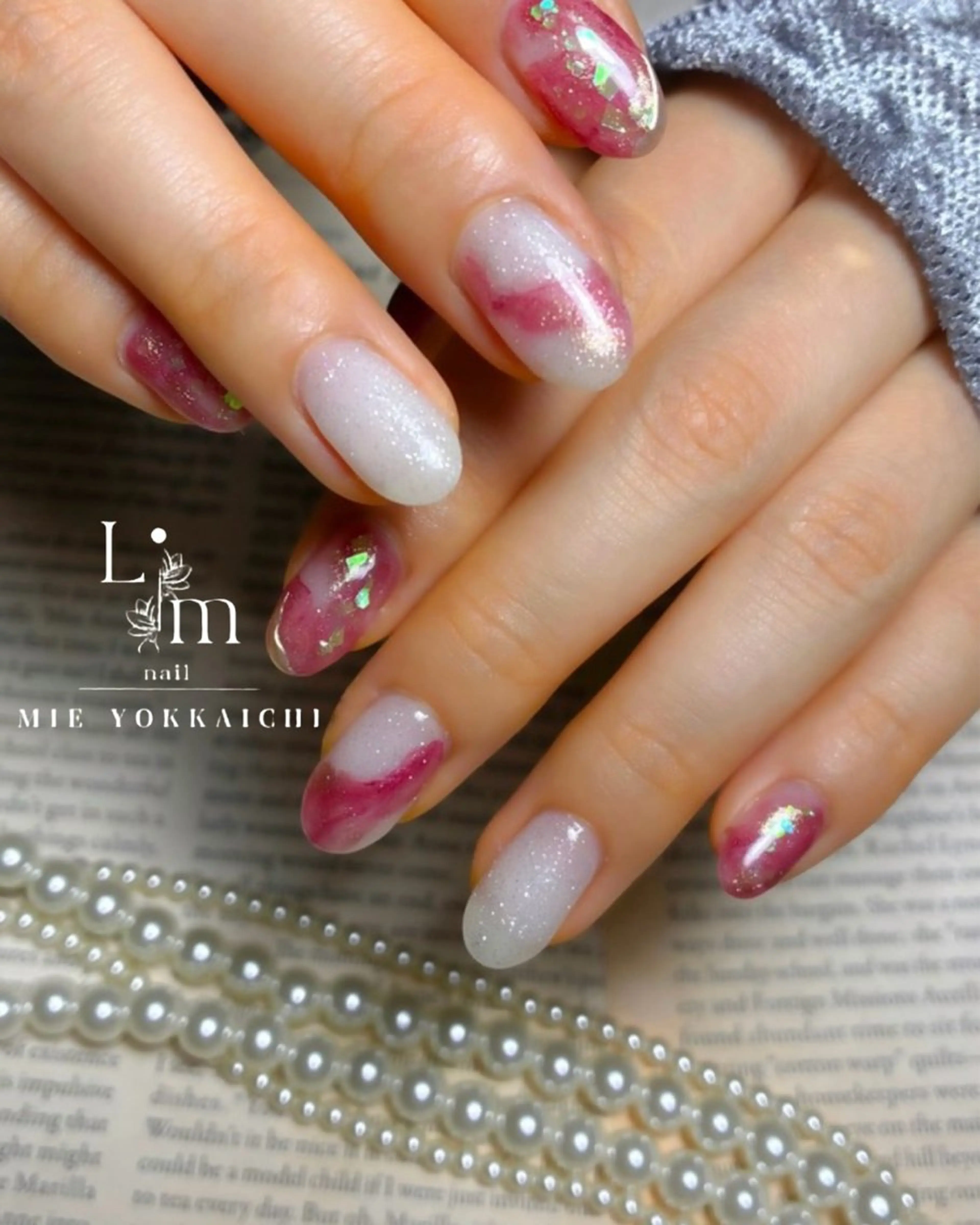 ネイル ニュアンスネイル ピンク Li.m nail リム ネイルのネイルデザイン