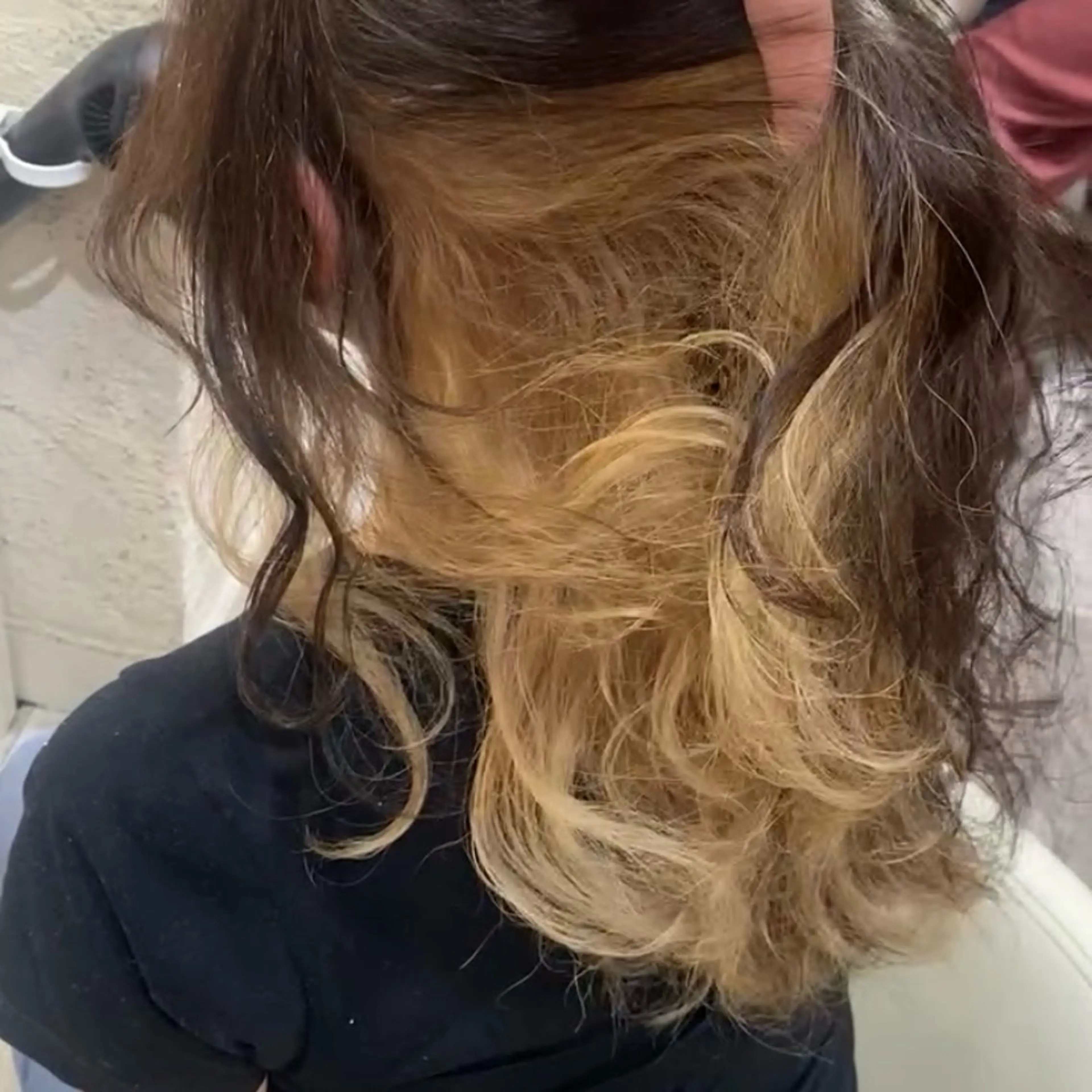 セミロング カラー ブリーチ ブロンド カット ヘアカラー トリートメント ハイトーン/レイヤー カット/TAKEのヘアスタイル